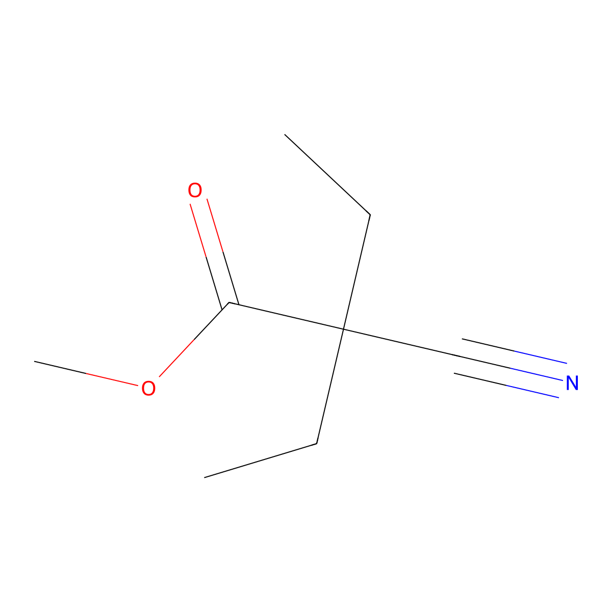Methyl 2-cyano-2-ethylbutanoate molecular structure, CAS 53692-88-9