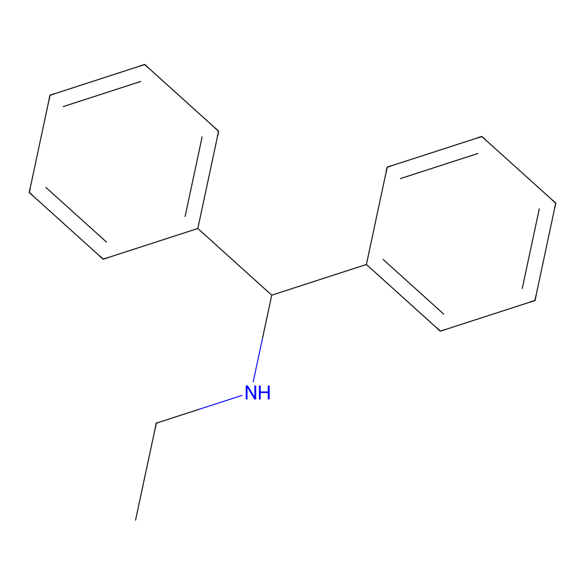 (Diphenylmethyl)(ethyl)amine molecular structure, CAS 53693-47-3