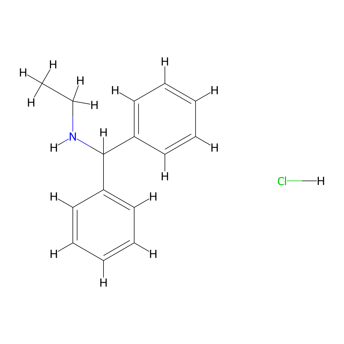 (Diphenylmethyl)(ethyl)amine hydrochloride molecular structure, CAS 53693-51-9