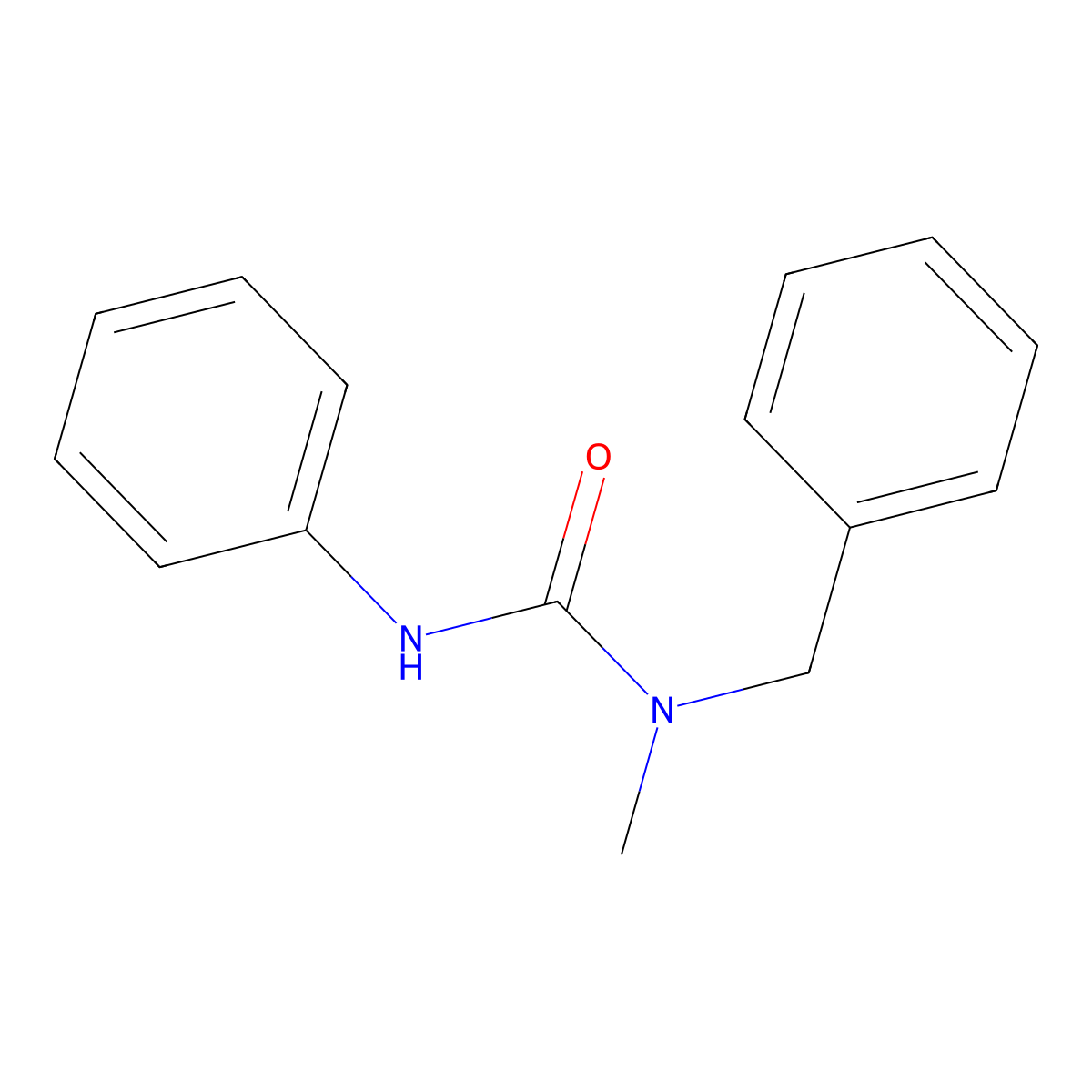 1-Benzyl-1-methyl-3-phenylurea molecular structure, CAS 53693-55-3