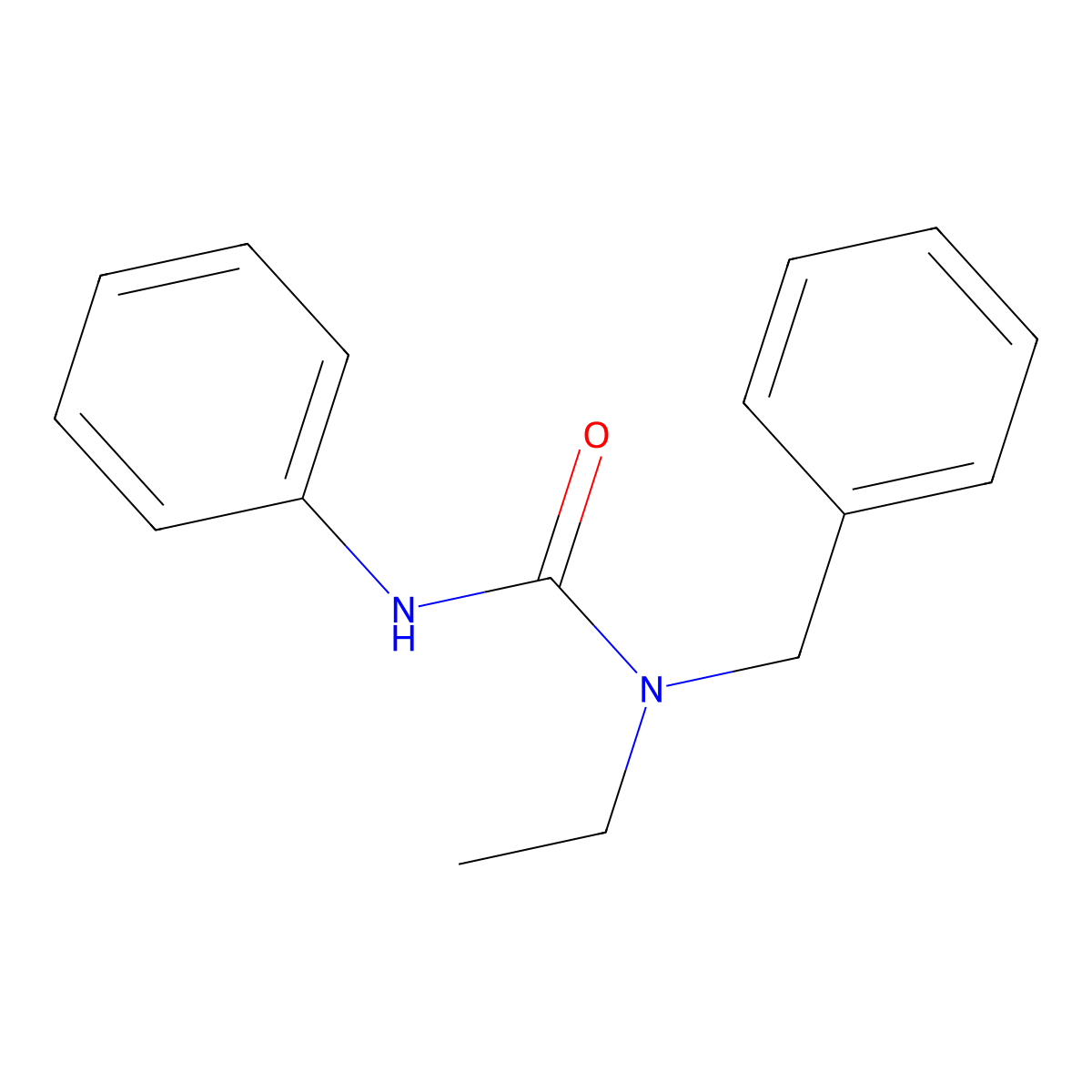 1-Benzyl-1-ethyl-3-phenylurea molecular structure, CAS 53693-56-4