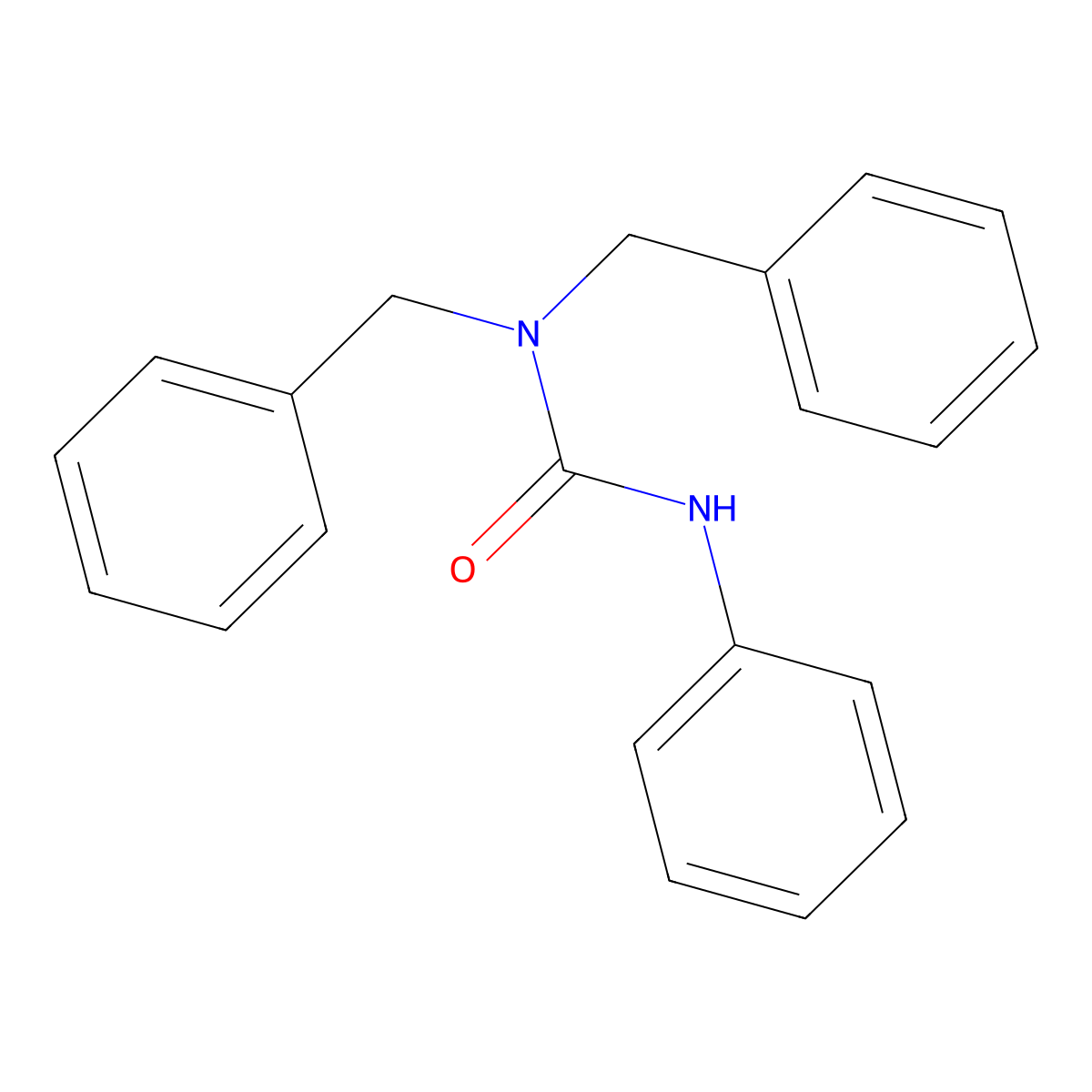 1,1-Dibenzyl-3-phenylurea molecular structure, CAS 53693-57-5
