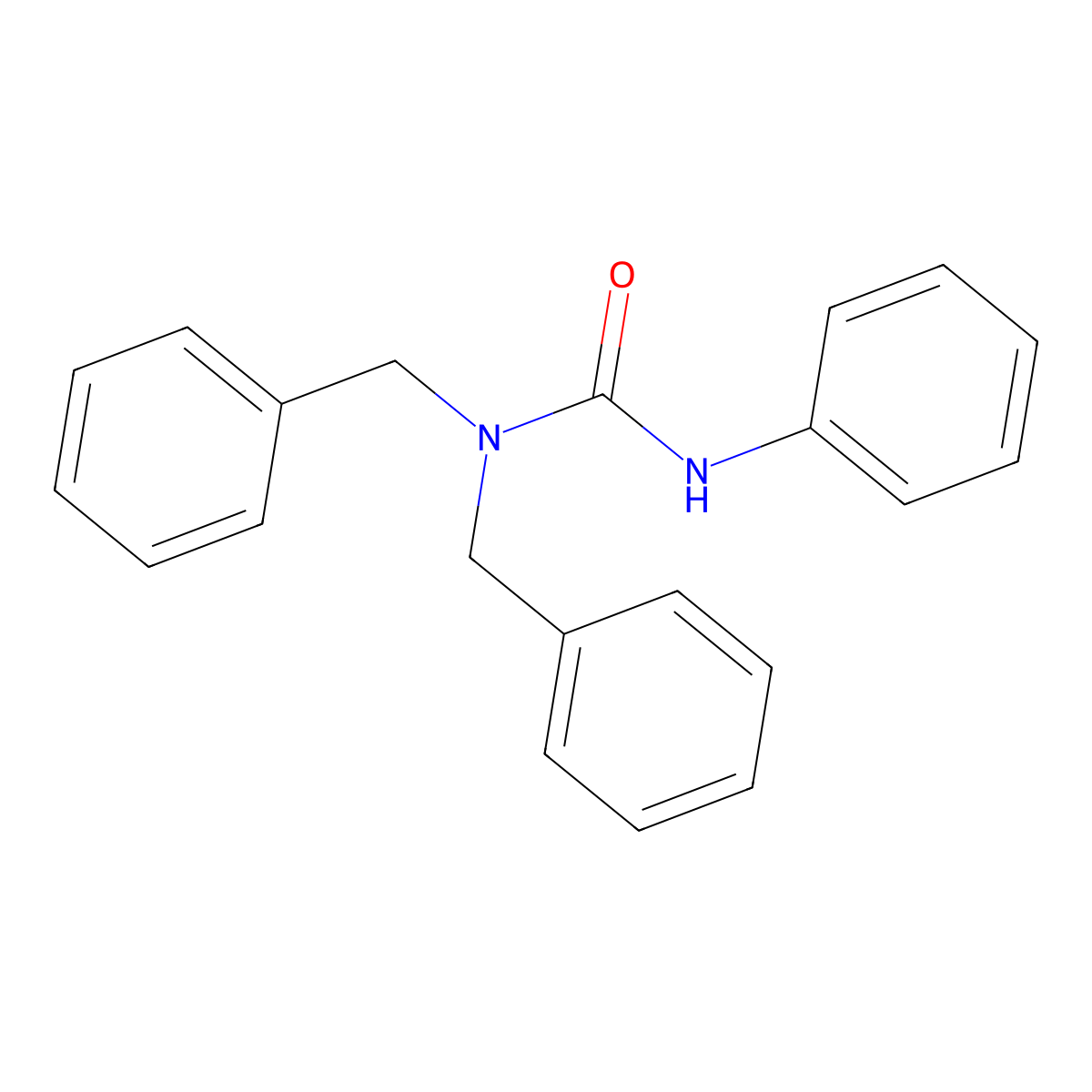 1,1-Dibenzyl-3-phenylurea molecular structure, CAS 53693-57-5