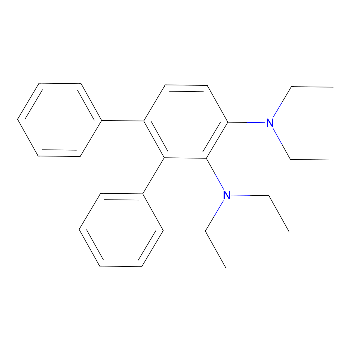 Terphenyldiamine, N,N,N',N'-tetraethyl- molecular structure, CAS 53693-66-6