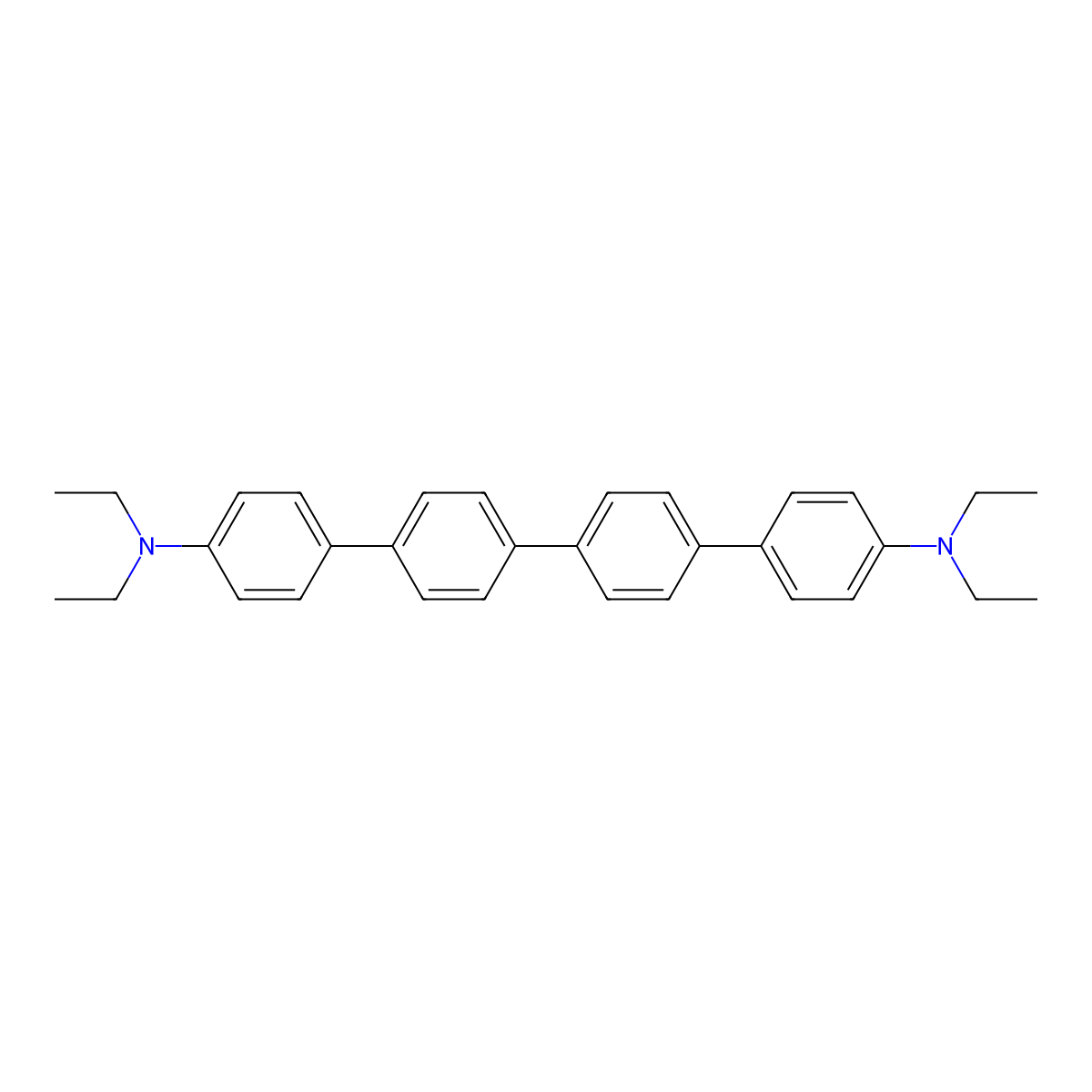 N,N,N',N'-Tetraethyldiaminoquaterphenyl molecular structure, CAS 53693-68-8