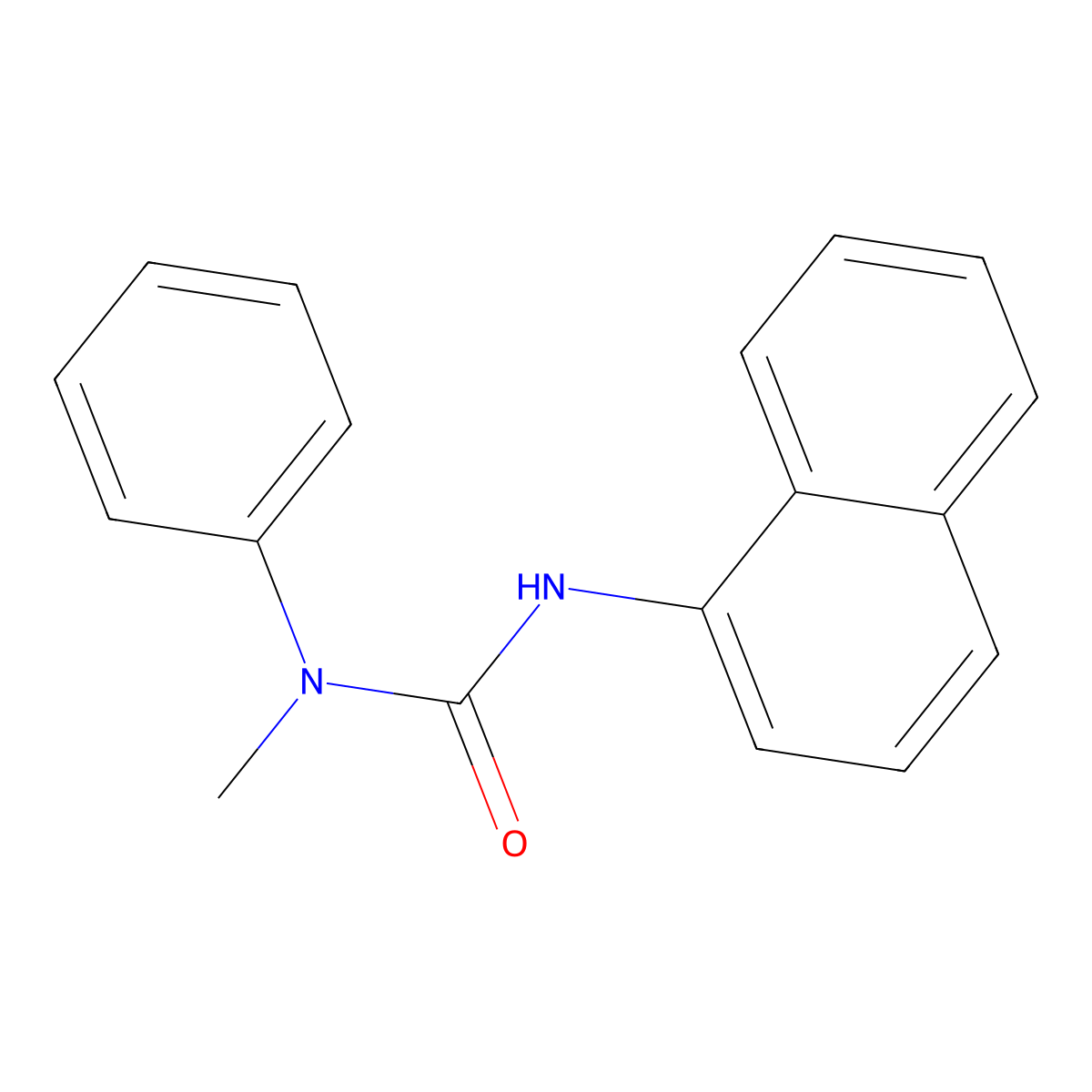 1-Methyl-3-(1-naphthyl)-1-phenylurea molecular structure, CAS 53693-73-5