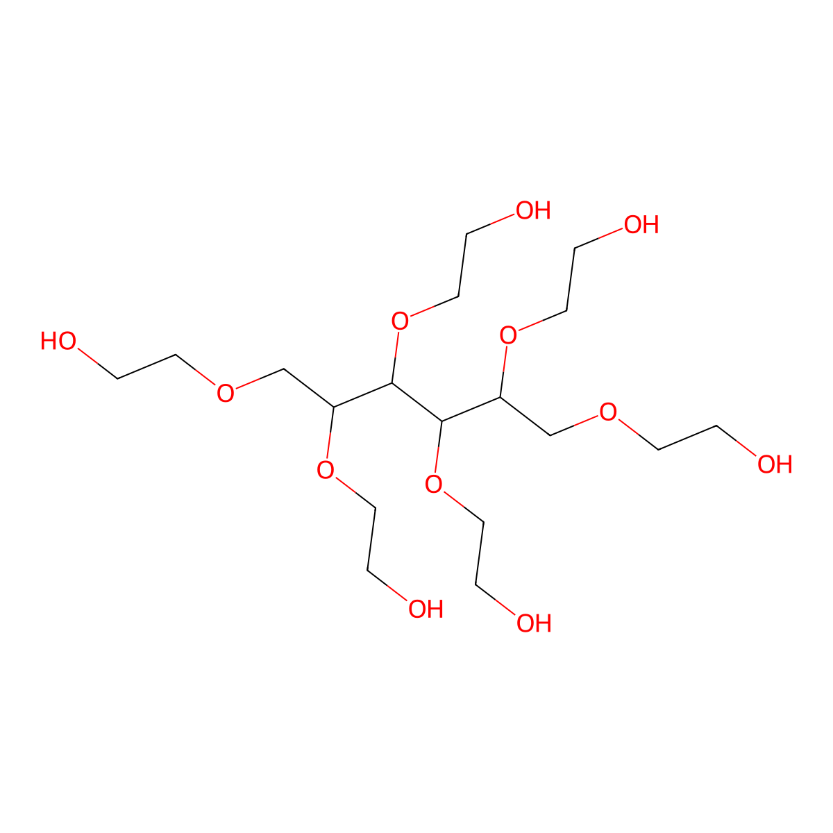 Ethoxylated sorbitol molecular structure, CAS 53694-15-8