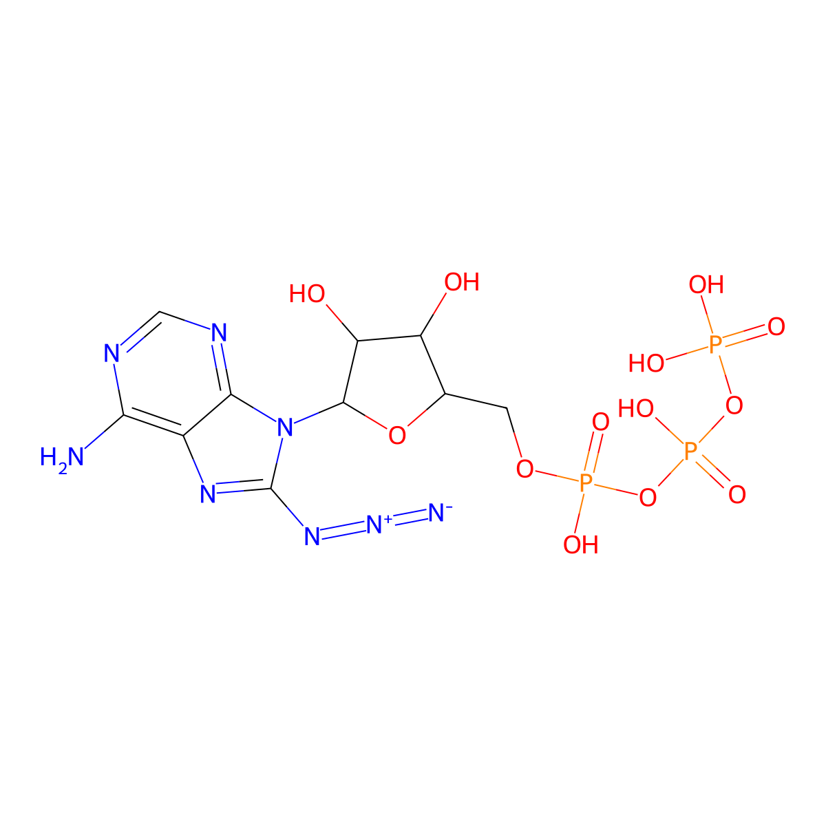 8-Azidoadenosine 5'-triphosphate molecular structure, CAS 53696-59-6