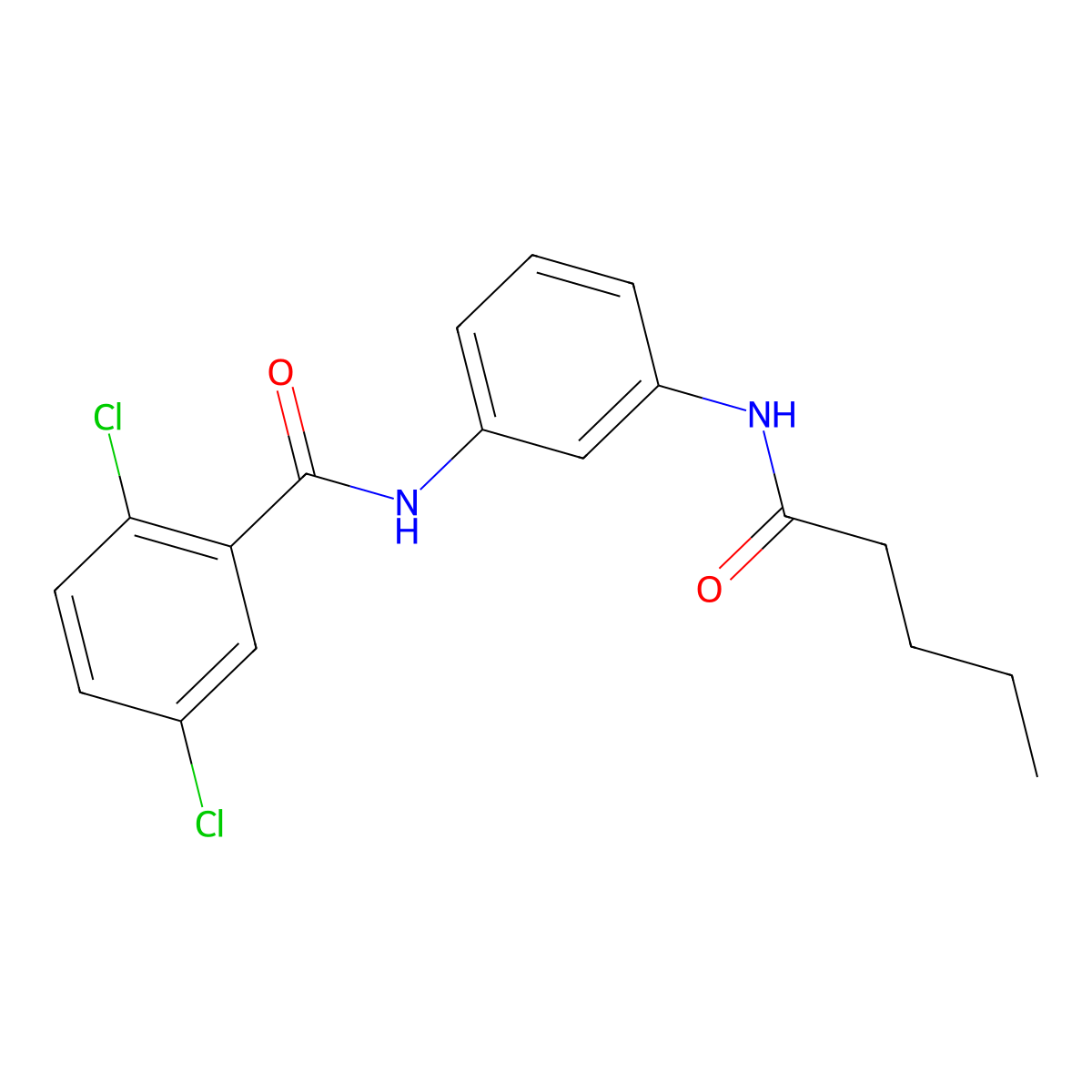 2,5-dichloro-N-[3-(pentanoylamino)phenyl]benzamide molecular structure, CAS 536977-94-3