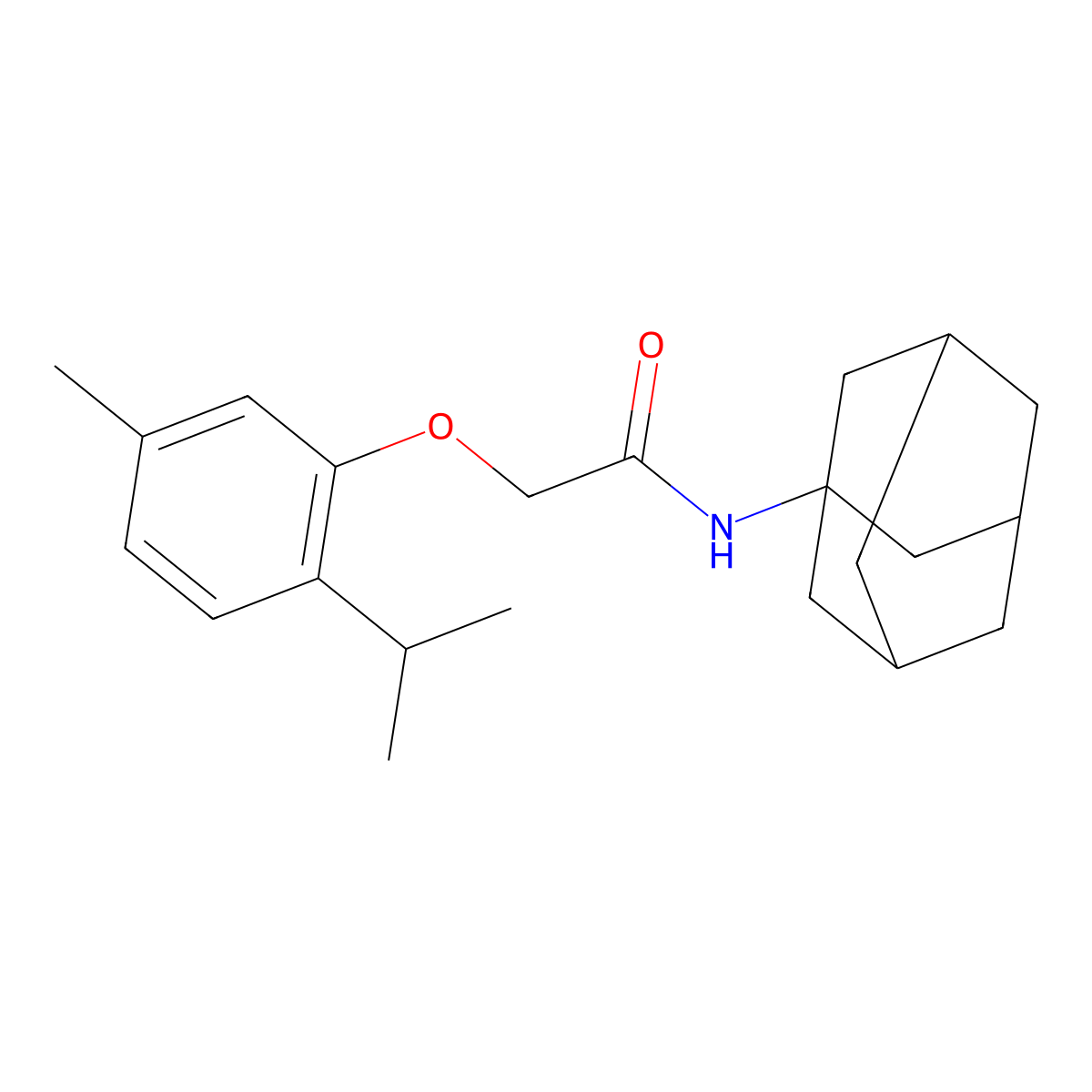 N-(1-adamantyl)-2-(5-methyl-2-propan-2-ylphenoxy)acetamide molecular structure, CAS 536978-72-0