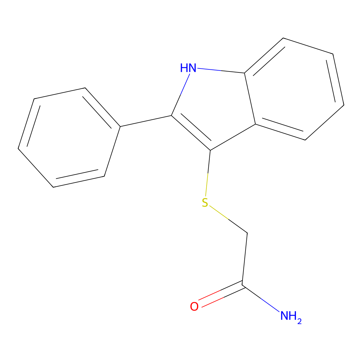 2-[(2-phenyl-1H-indol-3-yl)sulfanyl]acetamide molecular structure, CAS 536979-42-7