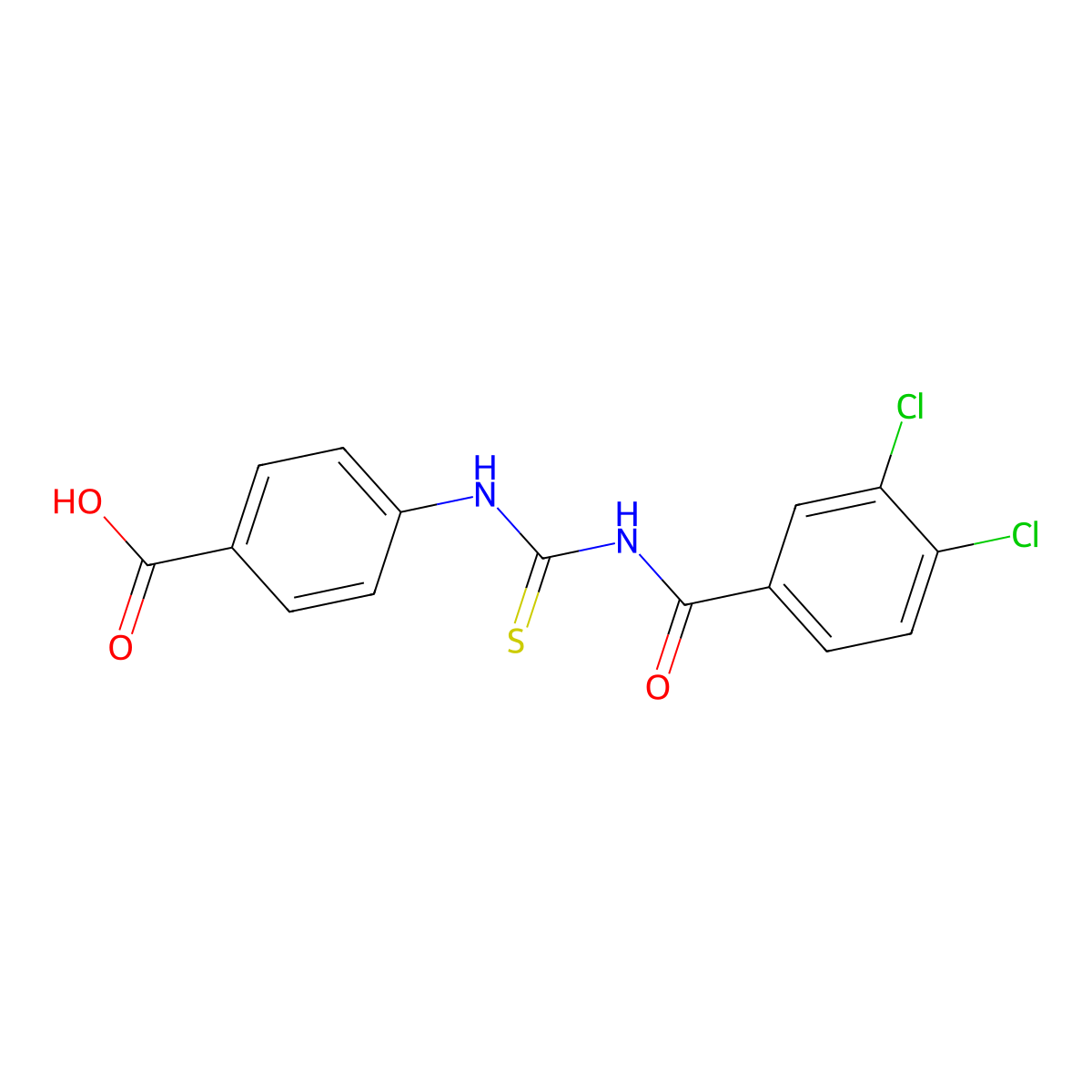 4-[(3,4-Dichlorobenzoyl)carbamothioylamino]benzoic acid molecular structure, CAS 536981-75-6