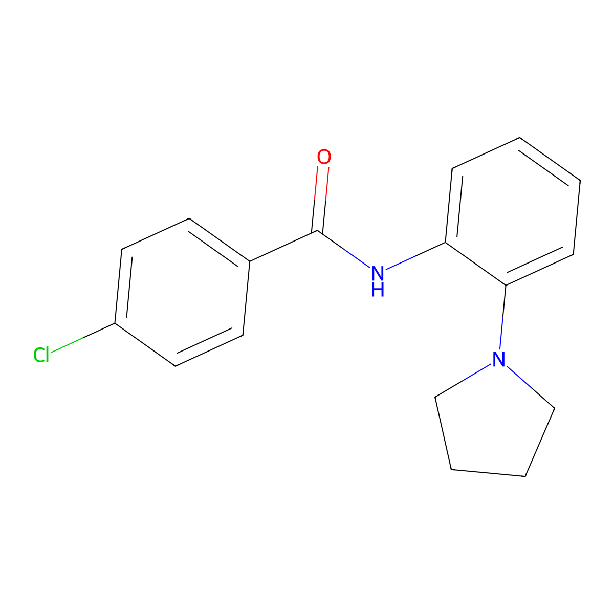 4-chloro-N-(2-pyrrolidin-1-ylphenyl)benzamide molecular structure, CAS 536982-27-1