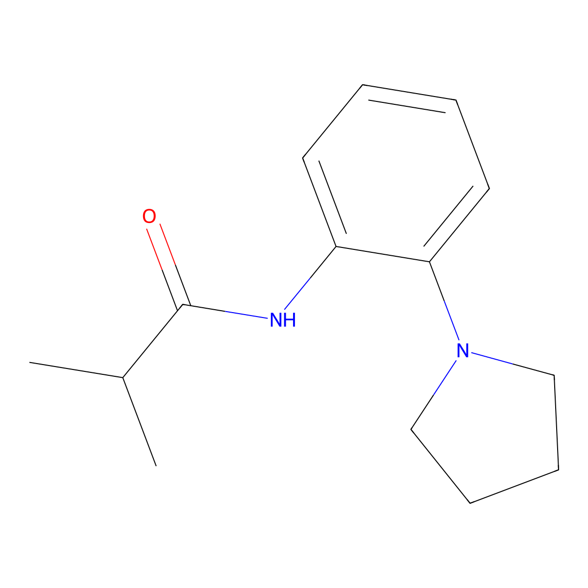 N-(2-(Pyrrolidin-1-yl)phenyl)isobutyramide molecular structure, CAS 536983-32-1