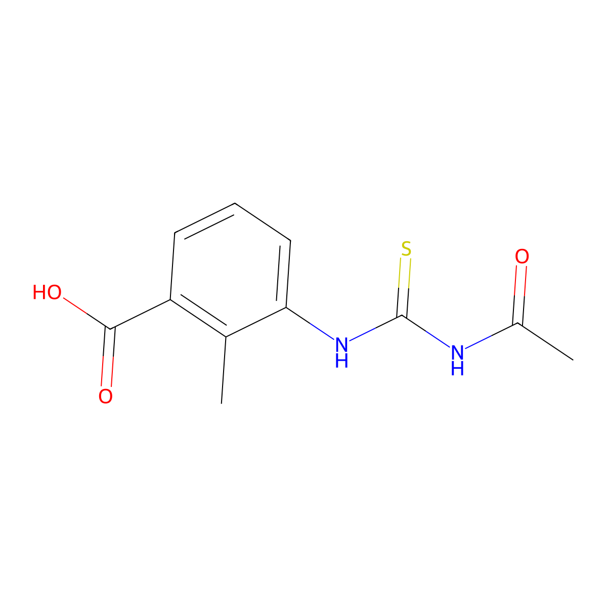 3-[(Acetylcarbamothioyl)amino]-2-methylbenzoic acid molecular structure, CAS 536986-44-4