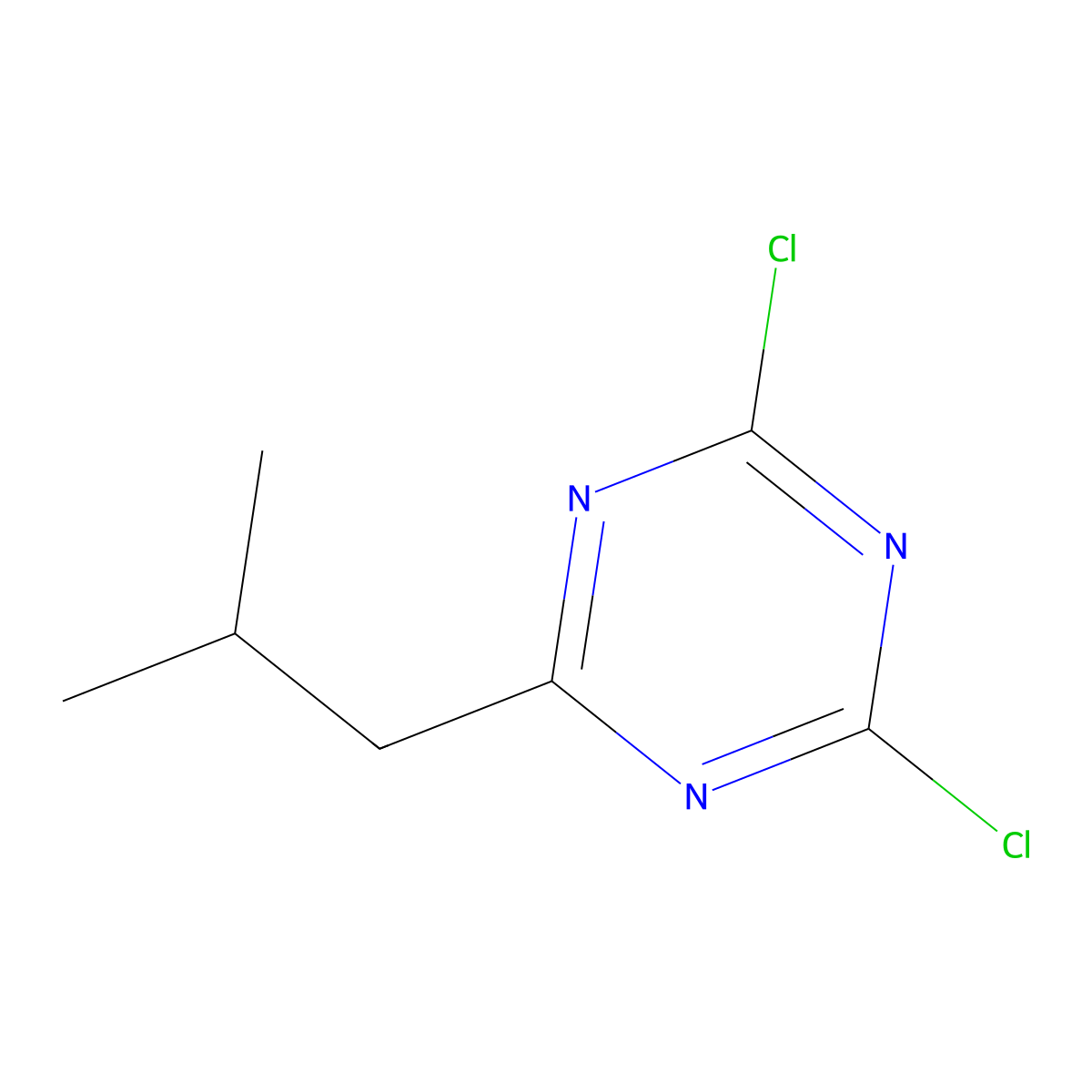 2,4-Dichloro-6-(iso-butyl)triazine molecular structure, CAS 536993-71-2