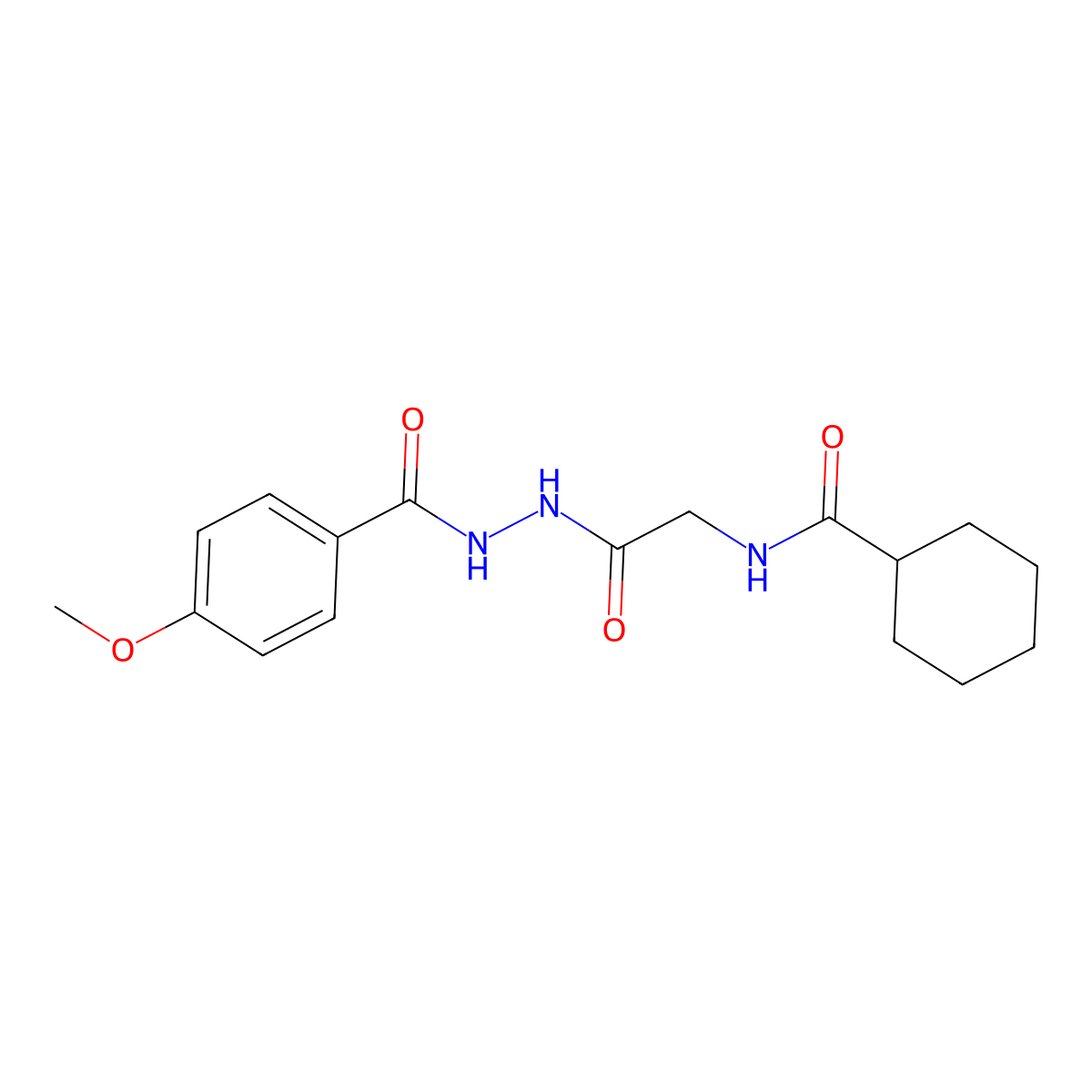 N-[2-[2-(4-methoxybenzoyl)hydrazinyl]-2-oxoethyl]cyclohexanecarboxamide molecular structure, CAS 536995-40-1
