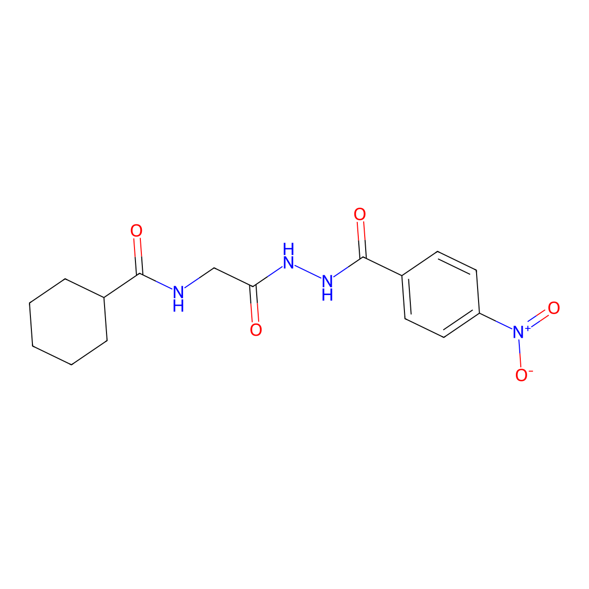 N-[2-[2-(4-nitrobenzoyl)hydrazinyl]-2-oxoethyl]cyclohexanecarboxamide molecular structure, CAS 536995-43-4