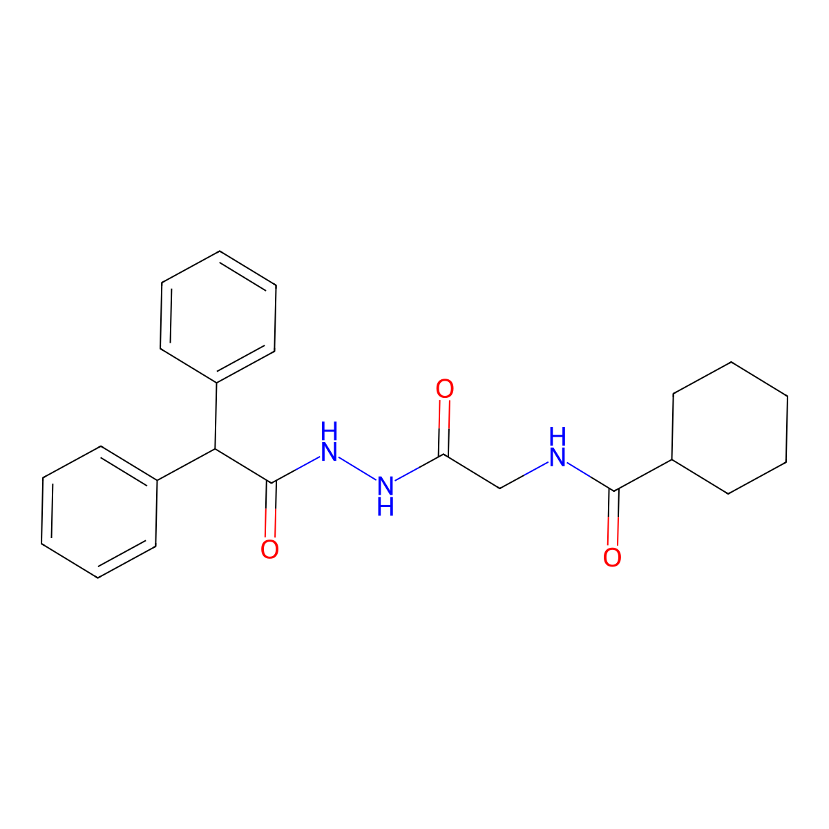 N-[2-[2-(2,2-diphenylacetyl)hydrazinyl]-2-oxoethyl]cyclohexanecarboxamide molecular structure, CAS 536995-49-0