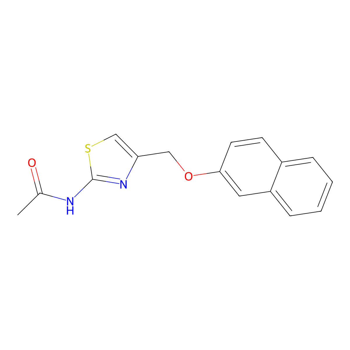 N-{4-[(2-naphthyloxy)methyl]-1,3-thiazol-2-yl}acetamide molecular structure, CAS 536996-53-9