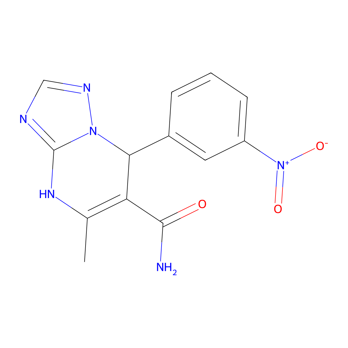 5-Methyl-7-(3-nitrophenyl)-4,7-dihydro-[1,2,4]triazolo[1,5-a]pyrimidine-6-carboxamide molecular structure, CAS 536999-02-7