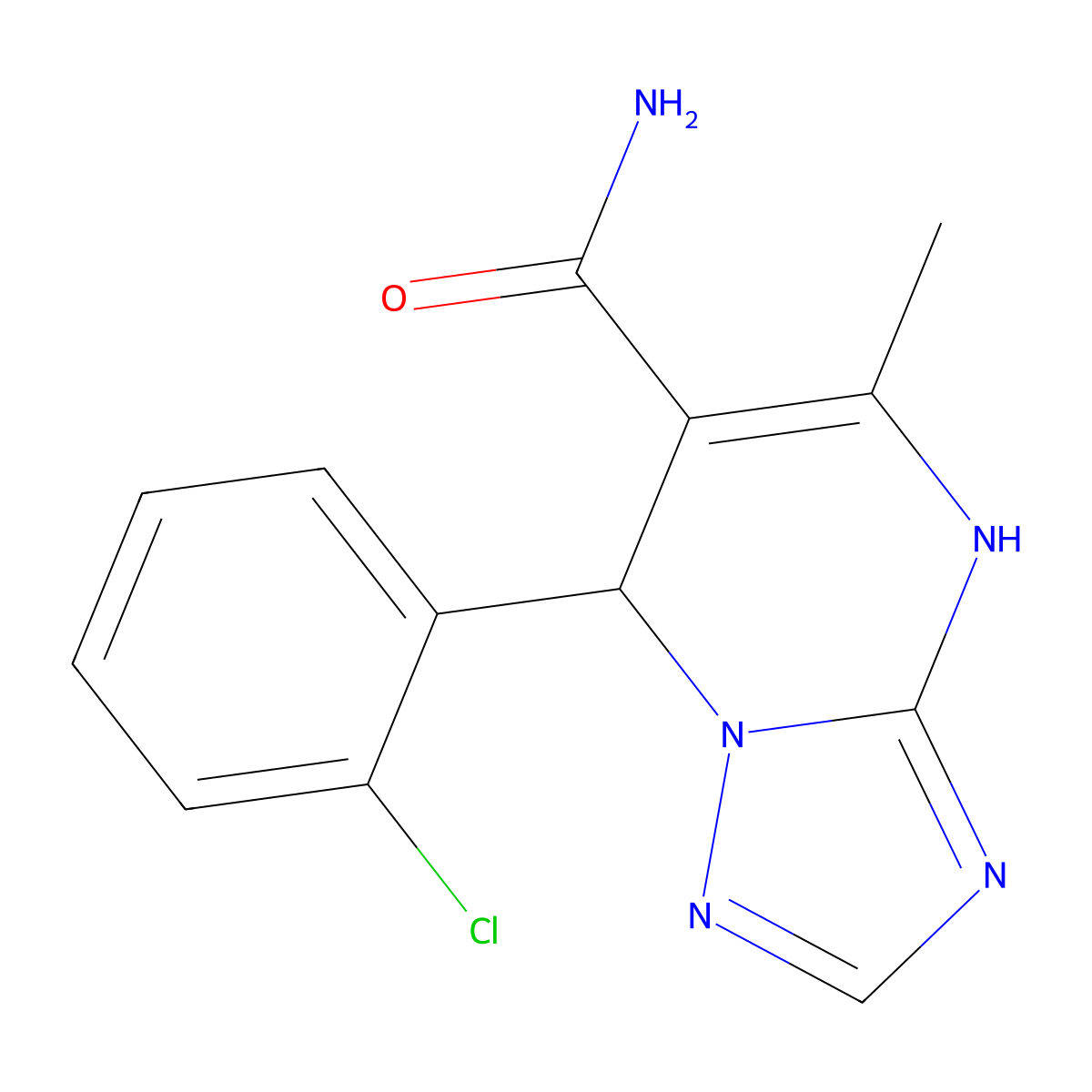 7-(2-Chlorophenyl)-5-methyl-4,7-dihydro[1,2,4]triazolo[1,5-a]pyrimidine-6-carboxamide molecular structure, CAS 536999-03-8