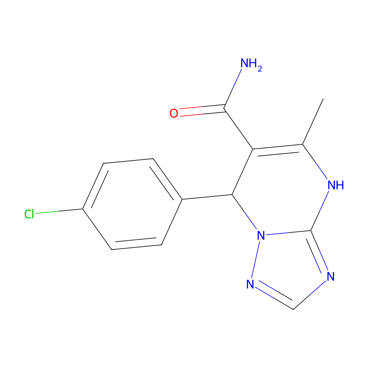 7-(4-chlorophenyl)-5-methyl-4H,7H-[1,2,4]triazolo[1,5-a]pyrimidine-6-carboxamide molecular structure, CAS 536999-04-9