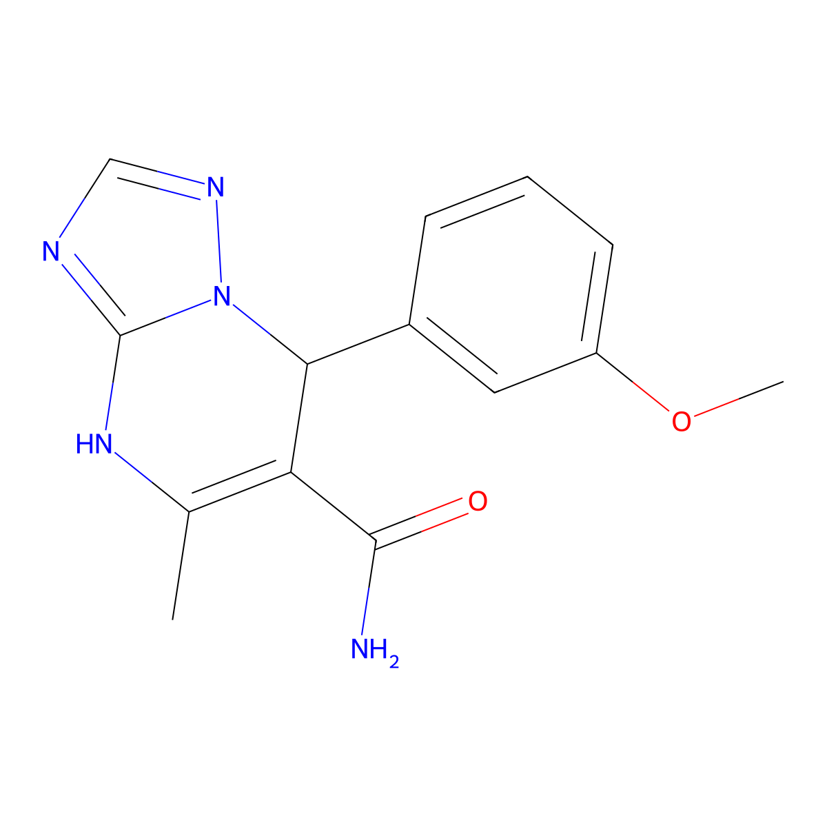 7-(3-Methoxyphenyl)-5-methyl-4,7-dihydro[1,2,4]triazolo[1,5-a]pyrimidine-6-carboxamide molecular structure, CAS 536999-13-0