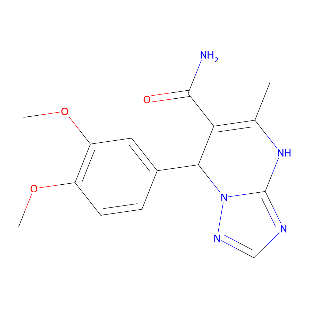 7-(3,4-Dimethoxyphenyl)-5-methyl-4,7-dihydro-[1,2,4]triazolo[1,5-a]pyrimidine-6-carboxamide molecular structure, CAS 536999-15-2