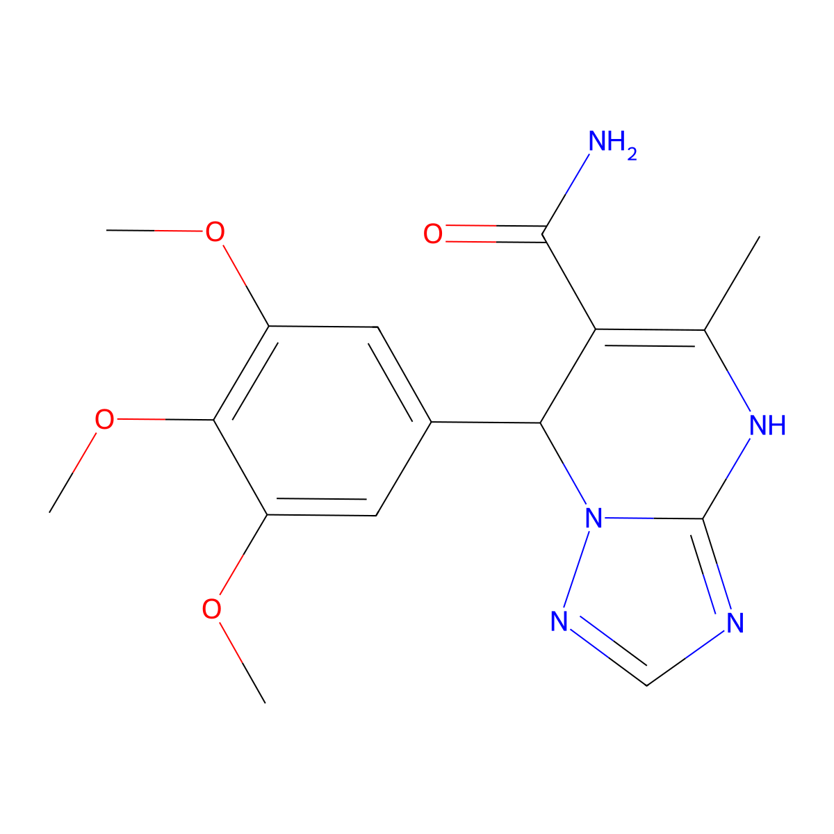 5-Methyl-7-(3,4,5-trimethoxyphenyl)-4,7-dihydro-[1,2,4]triazolo[1,5-a]pyrimidine-6-carboxamide molecular structure, CAS 536999-16-3