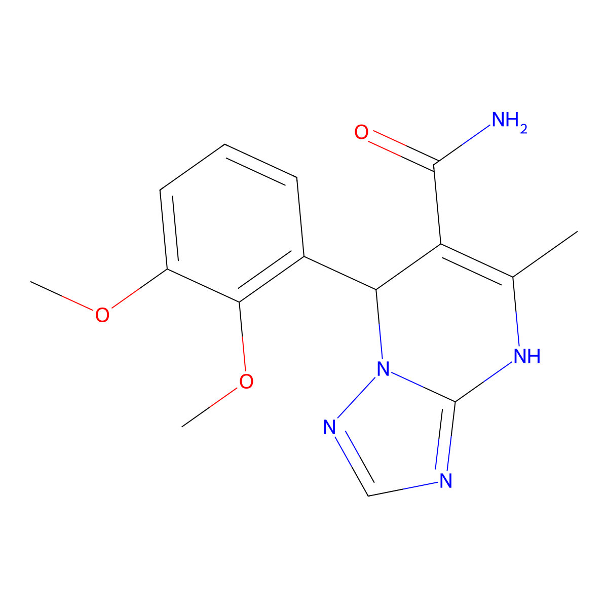 7-(2,3-Dimethoxyphenyl)-5-methyl-4,7-dihydro-[1,2,4]triazolo[1,5-a]pyrimidine-6-carboxamide molecular structure, CAS 536999-17-4