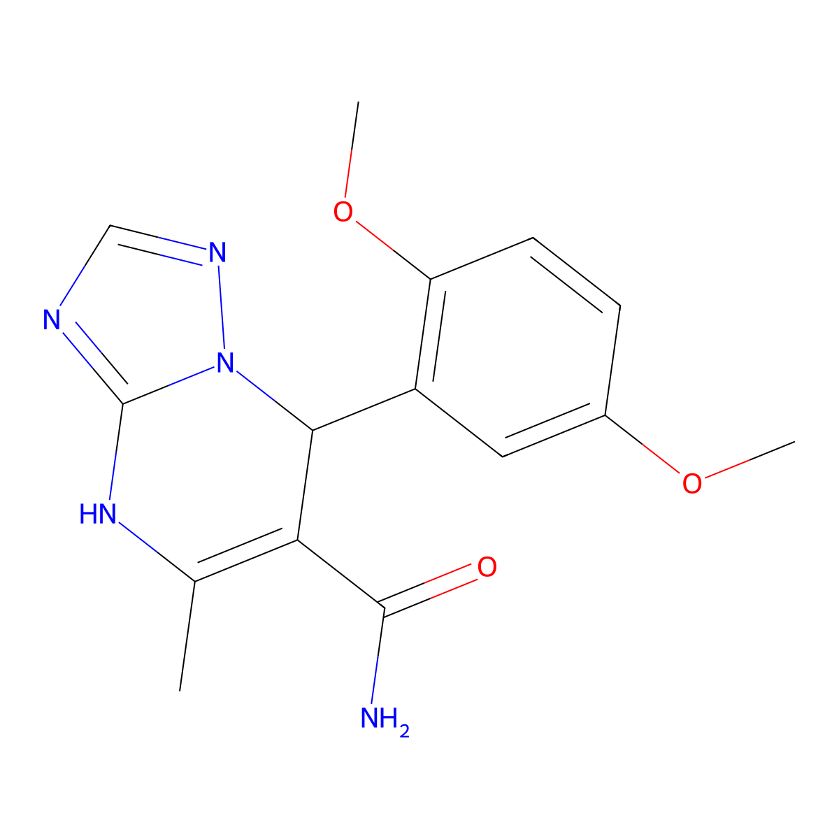 7-(2,5-Dimethoxyphenyl)-5-methyl-4,7-dihydro[1,2,4]triazolo[1,5-a]pyrimidine-6-carboxamide molecular structure, CAS 536999-18-5