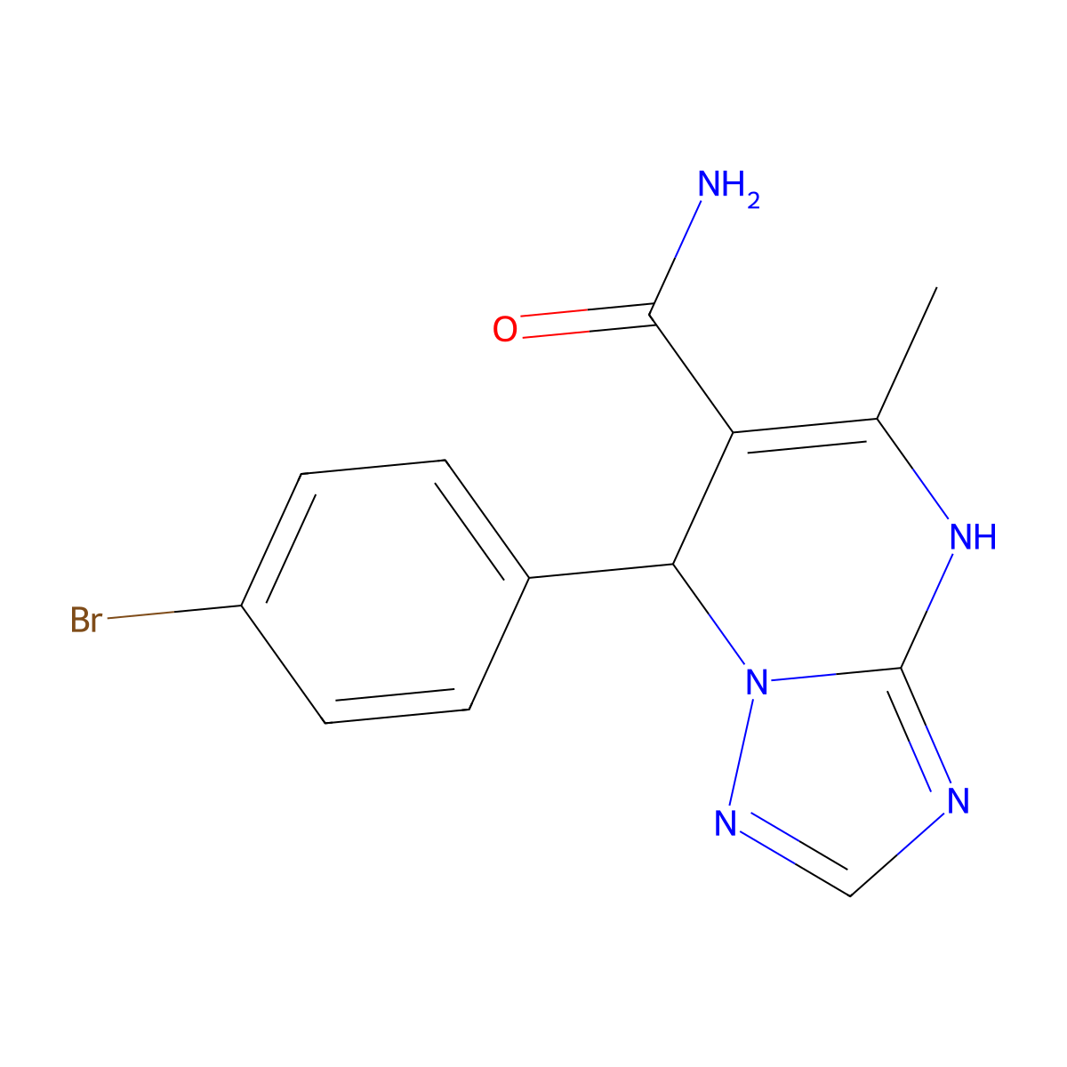 7-(4-Bromophenyl)-5-methyl-4,7-dihydro[1,2,4]triazolo[1,5-a]pyrimidine-6-carboxamide molecular structure, CAS 536999-24-3