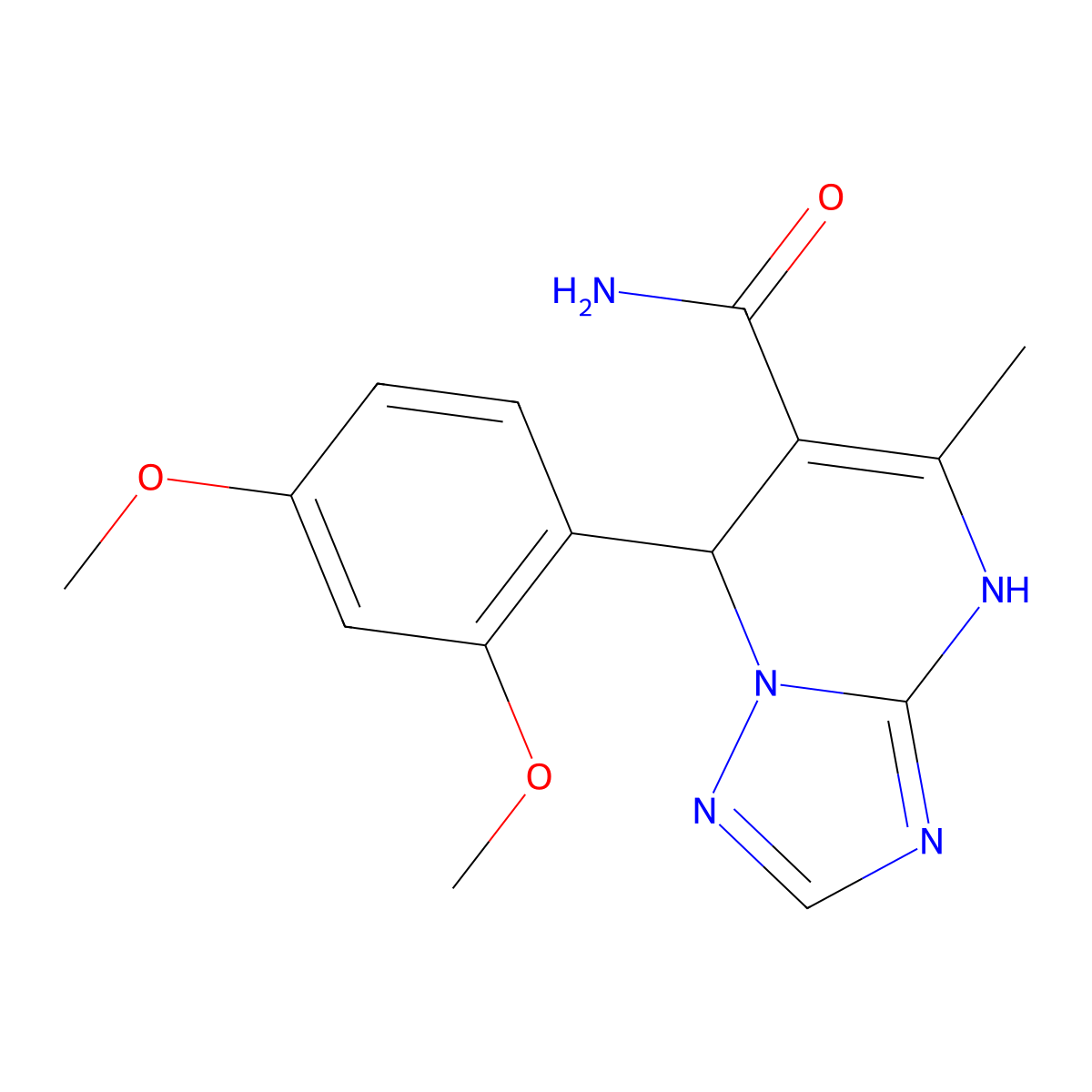 7-(2,4-Dimethoxyphenyl)-5-methyl-4,7-dihydro[1,2,4]triazolo[1,5-a]pyrimidine-6-carboxamide molecular structure, CAS 536999-27-6