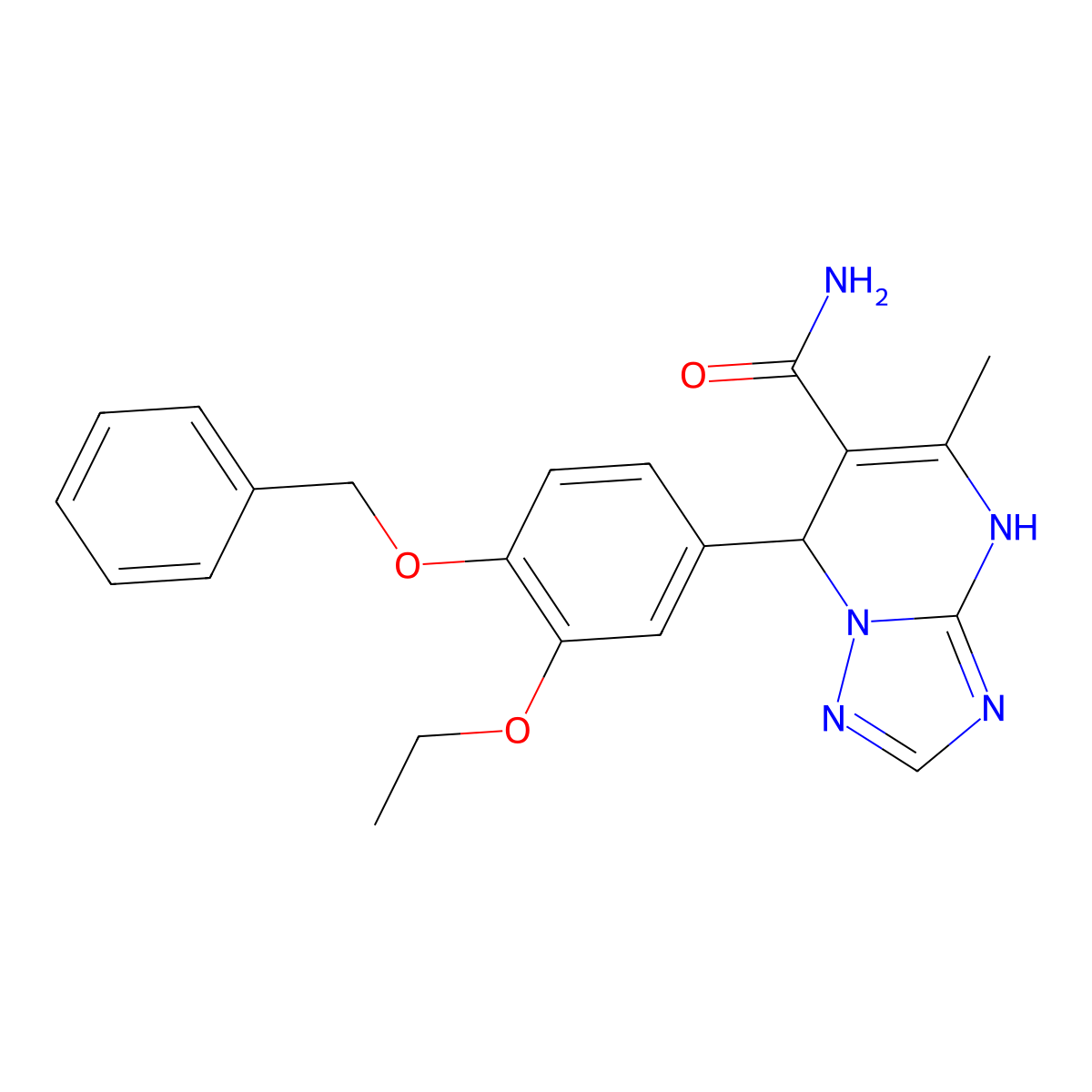 7-[4-(Benzyloxy)-3-ethoxyphenyl]-5-methyl-4,7-dihydro[1,2,4]triazolo[1,5-a]pyrimidine-6-carboxamide molecular structure, CAS 536999-33-4