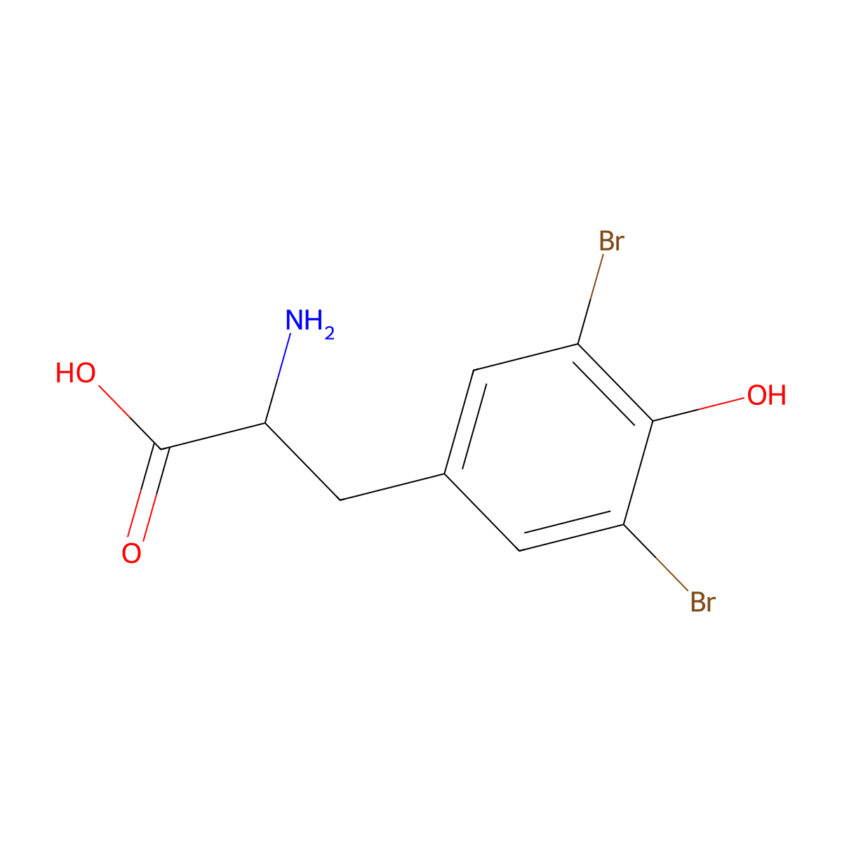 3,5-Dibromotyrosine molecular structure, CAS 537-24-6