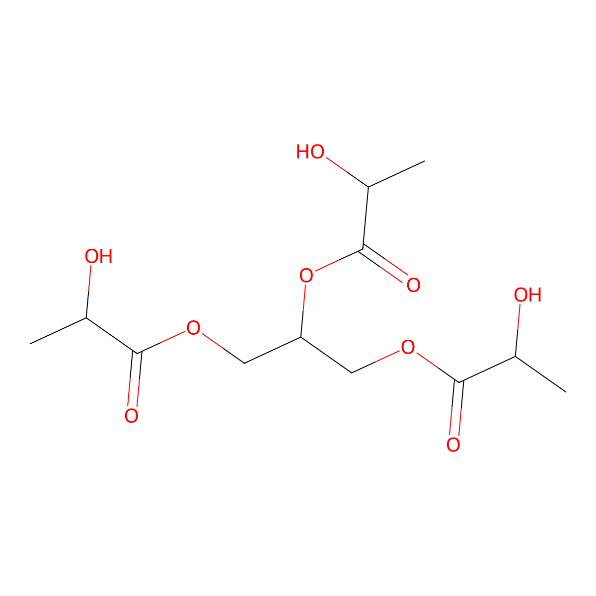 1,1',1''-(1,2,3-Propanetriyl) tris(2-hydroxypropanoate) molecular structure, CAS 537-32-6