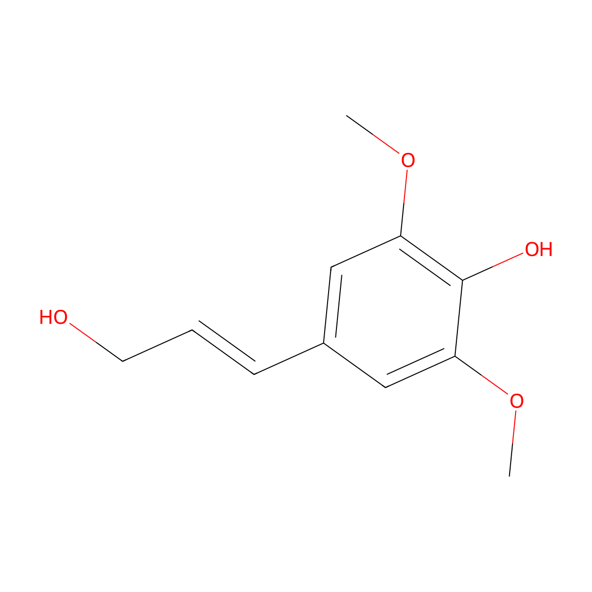 Sinapyl alcohol molecular structure, CAS 537-33-7