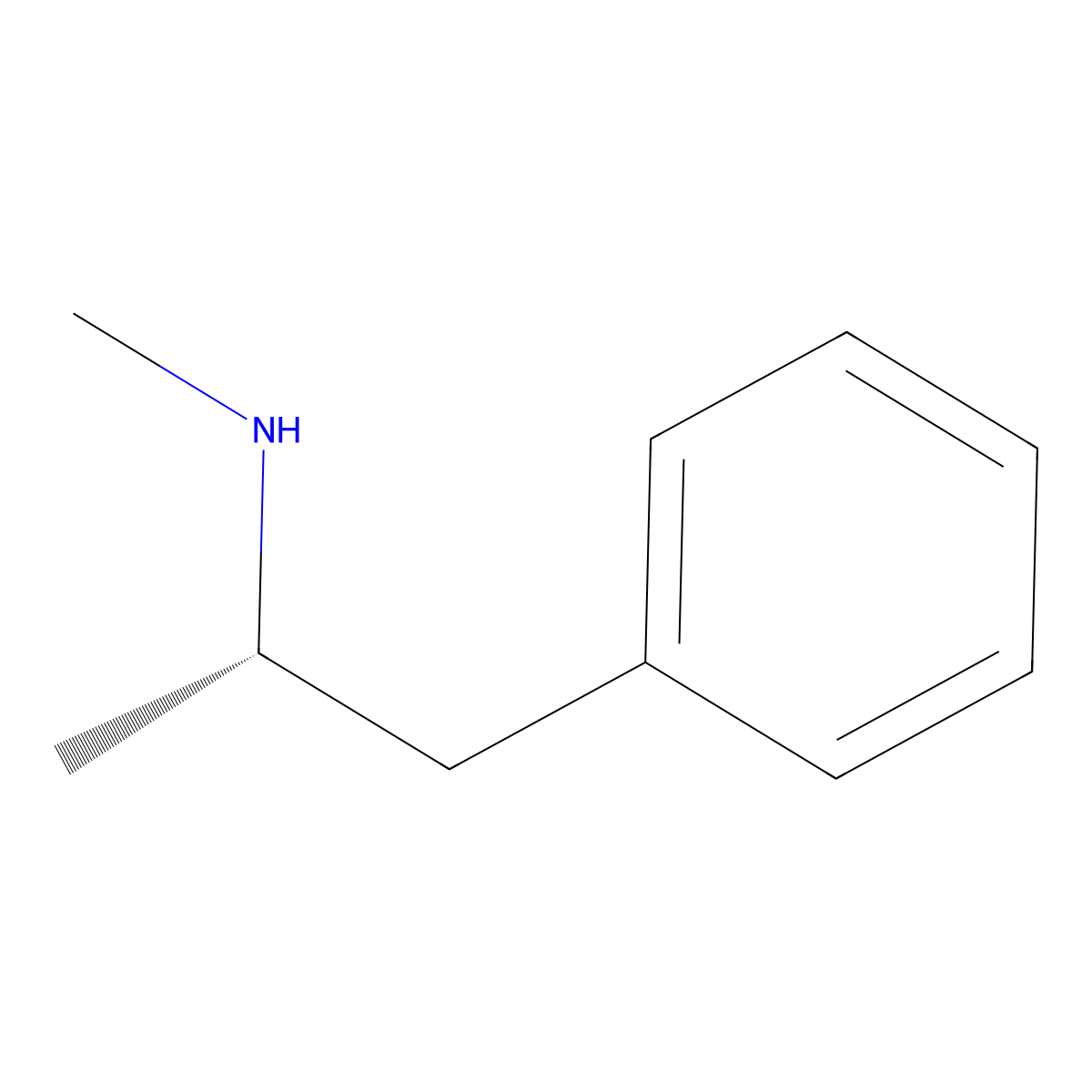 Methamphetamine molecular structure, CAS 537-46-2