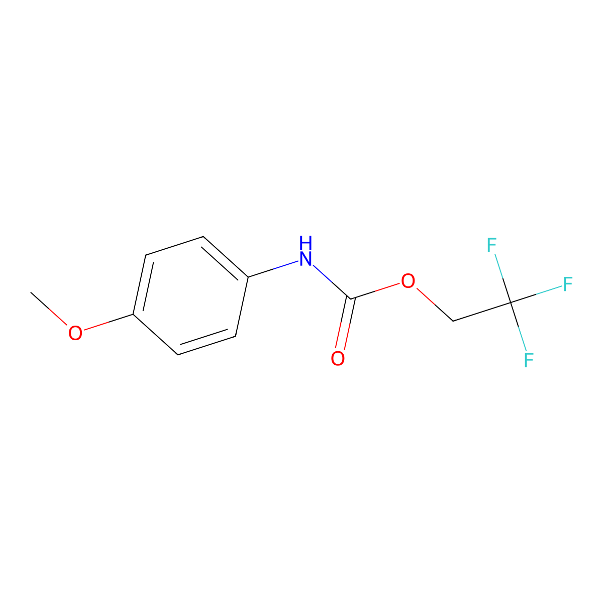 2,2,2-trifluoroethyl N-(4-methoxyphenyl)carbamate molecular structure, CAS 537-80-4