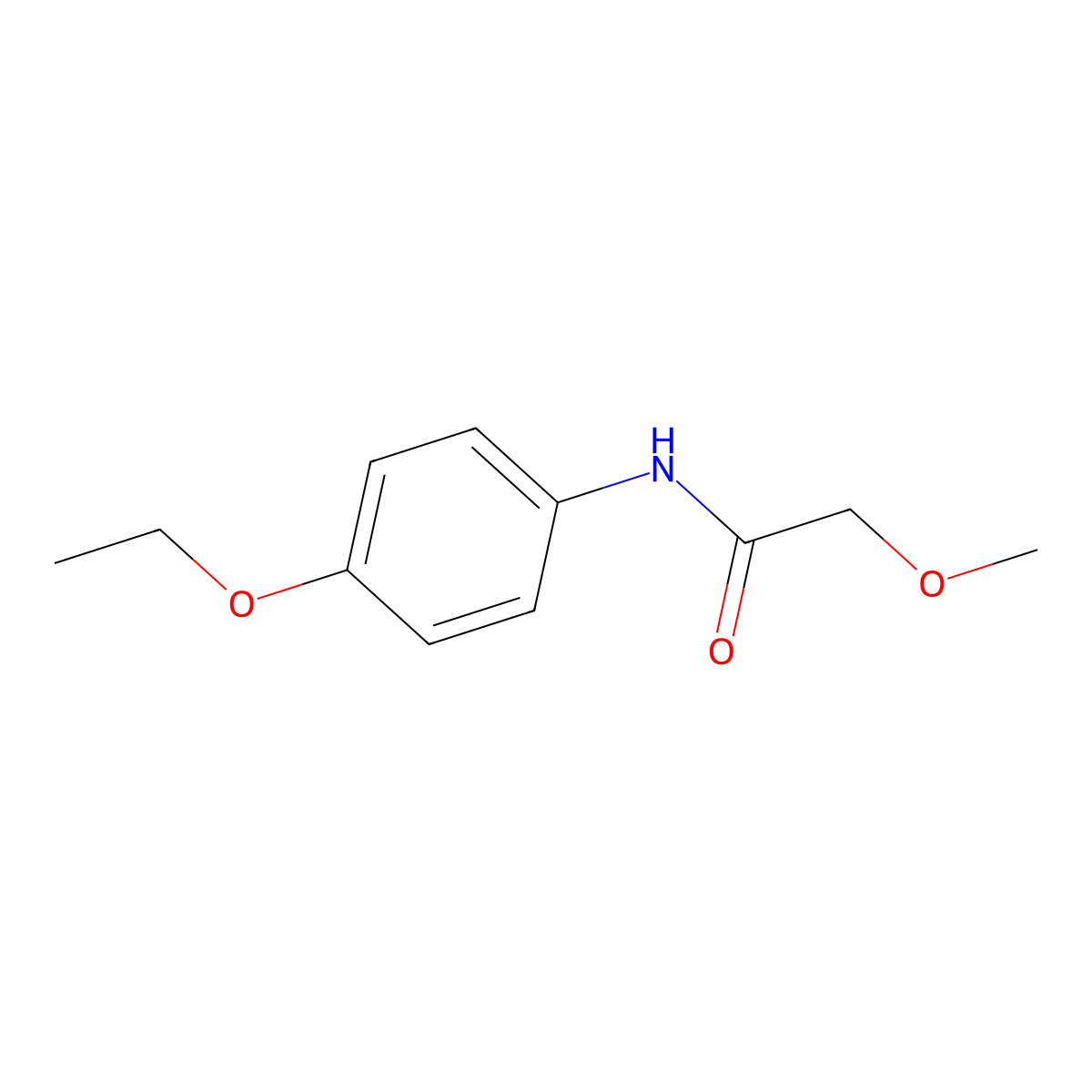 N-(4-ethoxyphenyl)-2-methoxyacetamide molecular structure, CAS 537-82-6