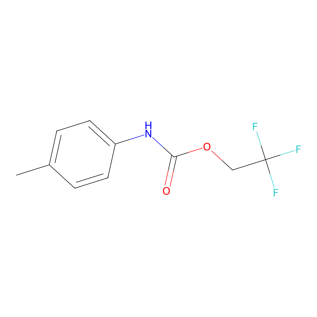 2,2,2-trifluoroethyl N-(4-methylphenyl)carbamate molecular structure, CAS 537-83-7