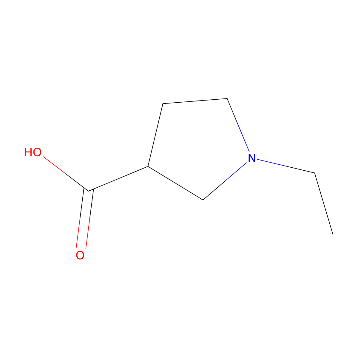 1-Ethylpyrrolidine-3-carboxylic acid molecular structure, CAS 5370-36-5