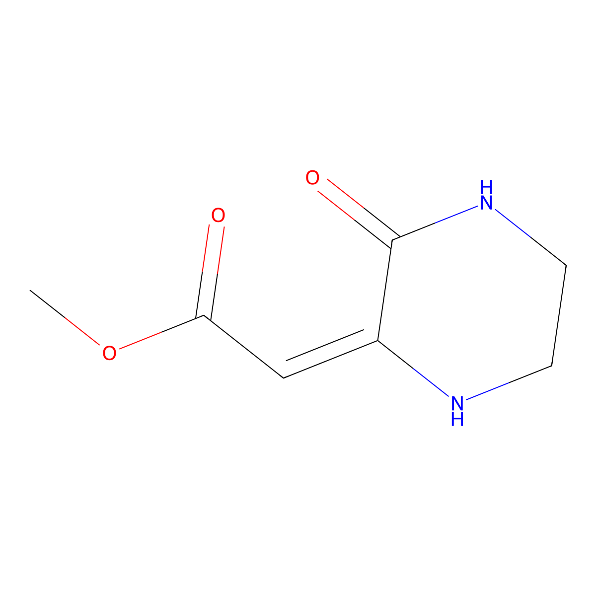 Acetic acid, (3-oxopiperazinylidene)-, methyl ester, (2Z)- molecular structure, CAS 53700-44-0