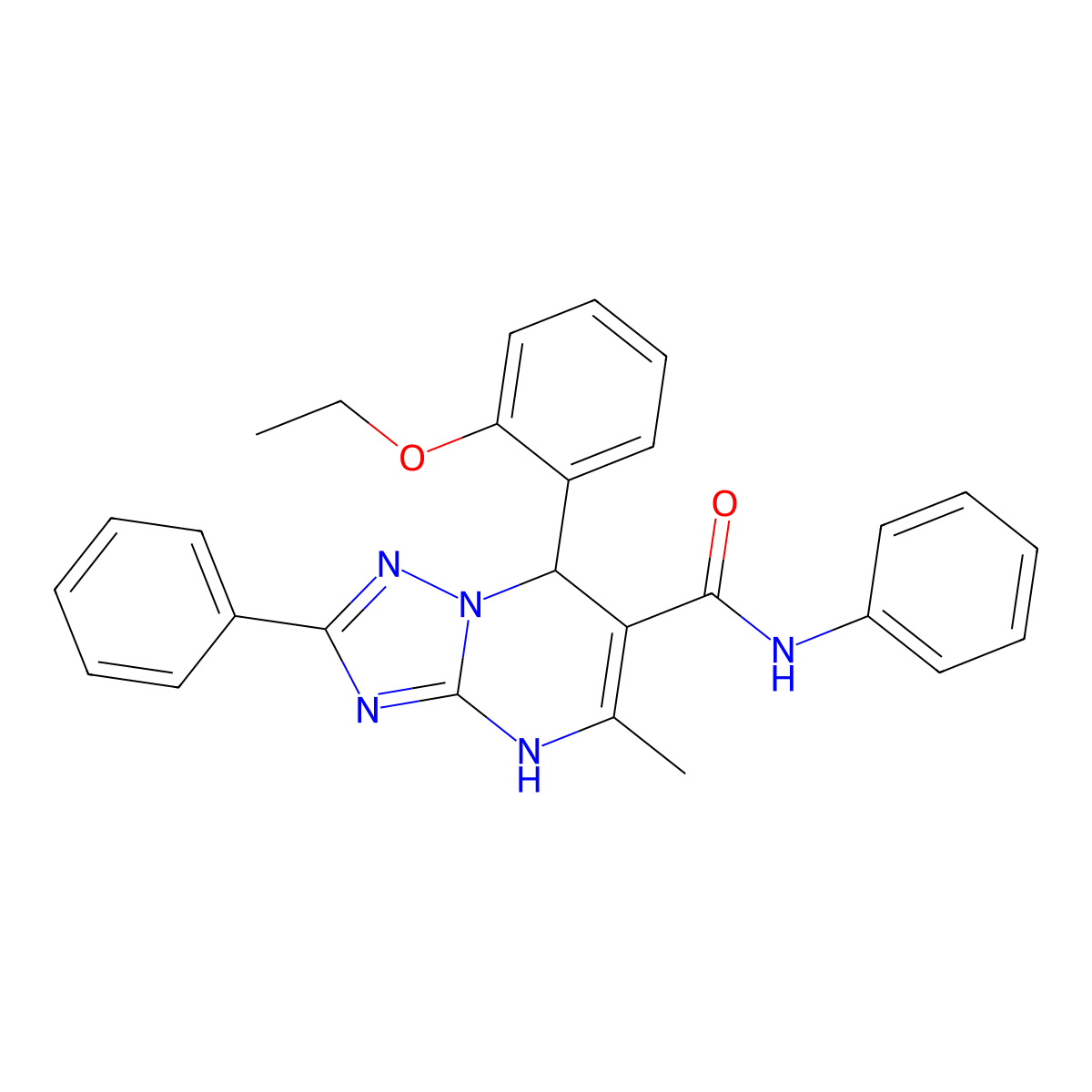 7-(2-ethoxyphenyl)-5-methyl-N,2-diphenyl-4,7-dihydro-[1,2,4]triazolo[1,5-a]pyrimidine-6-carboxamide molecular structure, CAS 537000-80-9