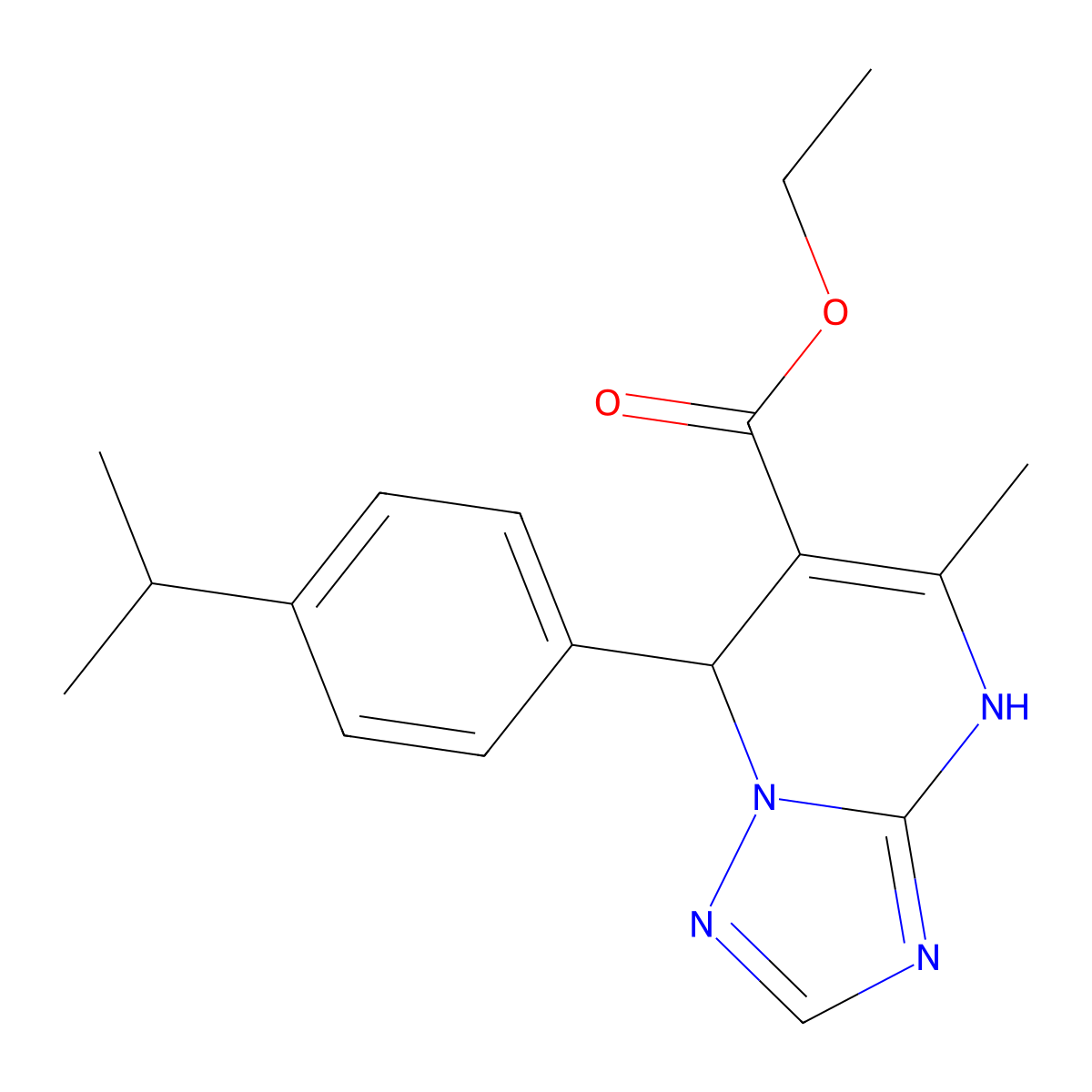 Ethyl 7-(4-isopropylphenyl)-5-methyl-4,7-dihydro-[1,2,4]triazolo[1,5-a]pyrimidine-6-carboxylate molecular structure, CAS 537001-85-7