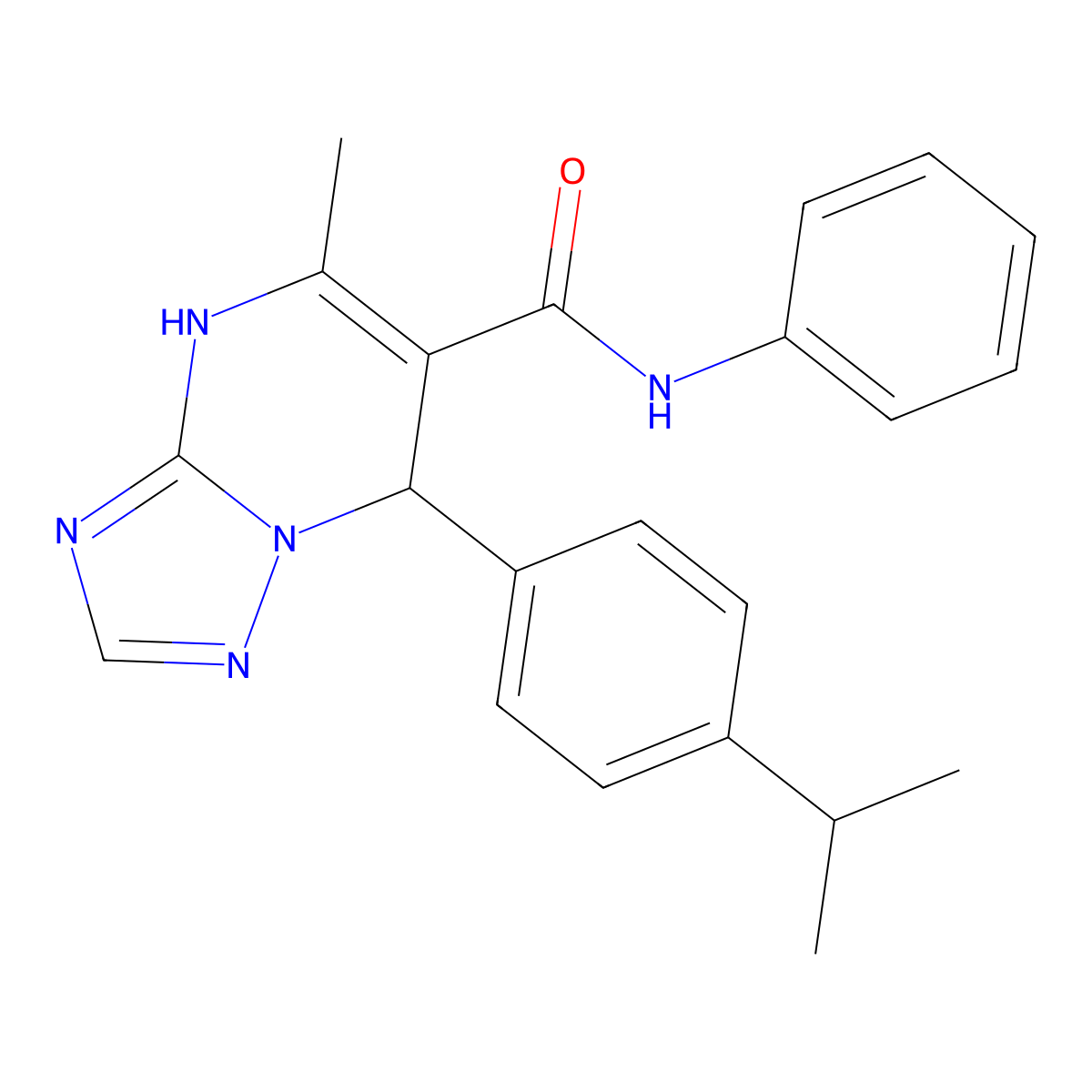 5-methyl-N-phenyl-7-[4-(propan-2-yl)phenyl]-4,7-dihydro[1,2,4]triazolo[1,5-a]pyrimidine-6-carboxamide molecular structure, CAS 537001-87-9