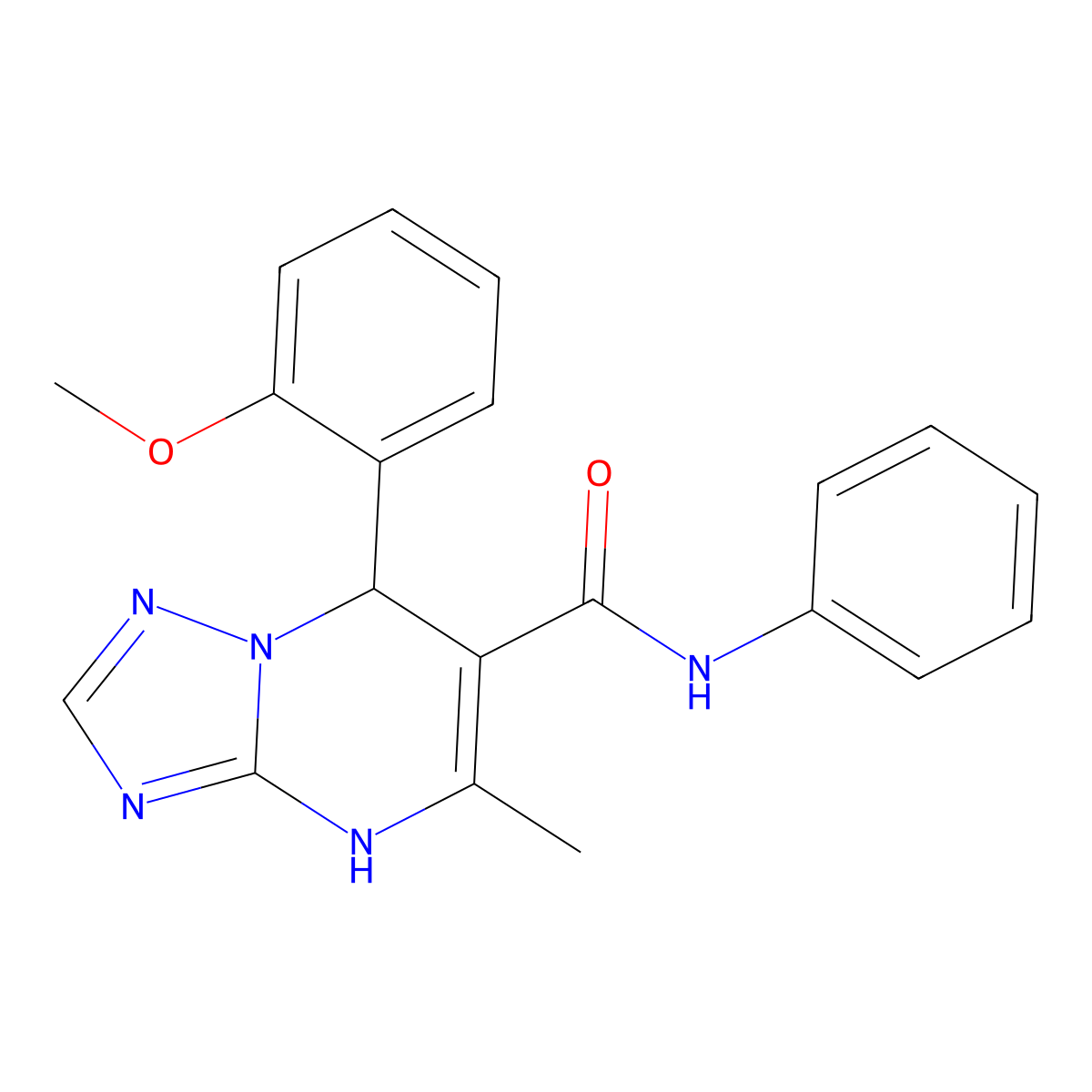 7-(2-methoxyphenyl)-5-methyl-N-phenyl-4,7-dihydro[1,2,4]triazolo[1,5-a]pyrimidine-6-carboxamide molecular structure, CAS 537002-02-1