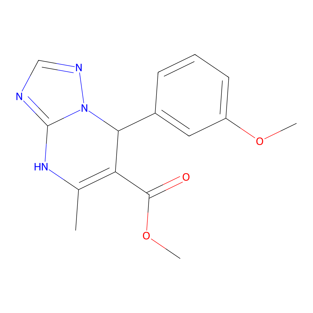 Methyl 7-(3-methoxyphenyl)-5-methyl-4,7-dihydro-[1,2,4]triazolo[1,5-a]pyrimidine-6-carboxylate molecular structure, CAS 537002-12-3