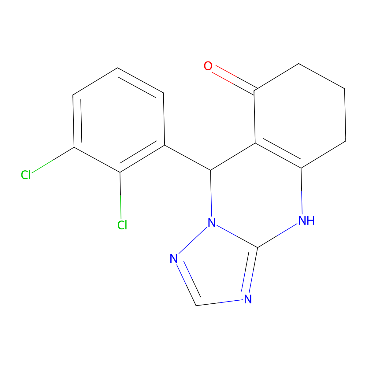 9-(2,3-dichlorophenyl)-5,6,7,9-tetrahydro-[1,2,4]triazolo[5,1-b]quinazolin-8(4H)-one molecular structure, CAS 537002-95-2